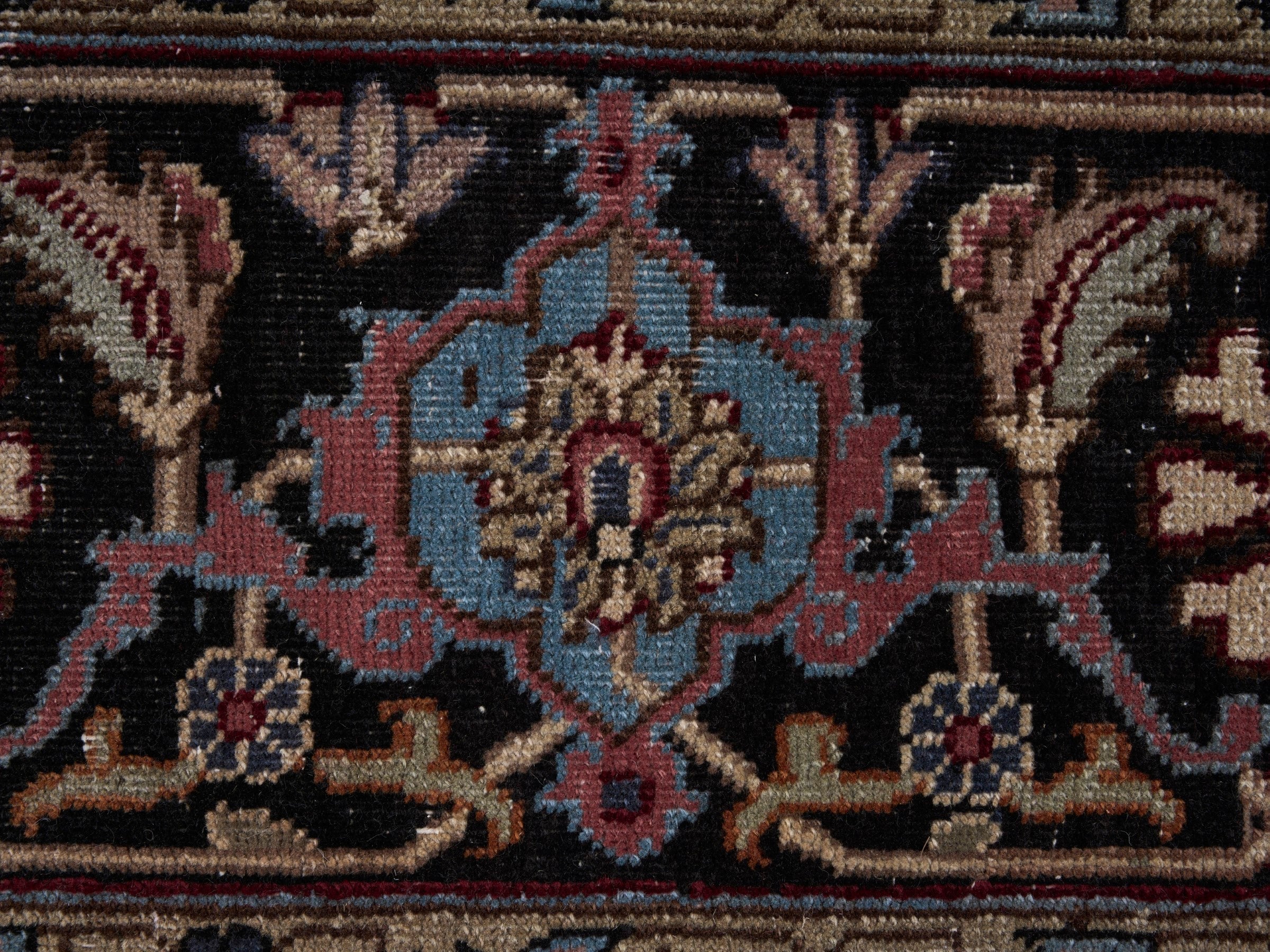 Persian Heriz oversized rug in burgundy and dark brown, view 7 of 15