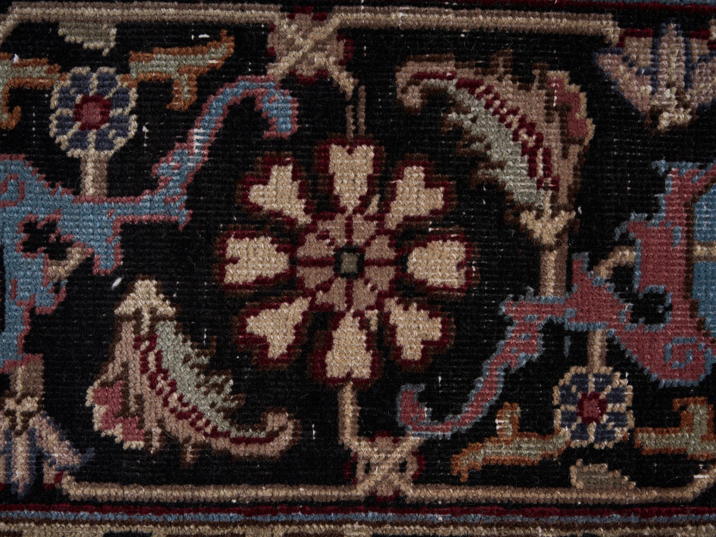 Persian Heriz oversized rug in burgundy and dark brown, view 8 of 15
