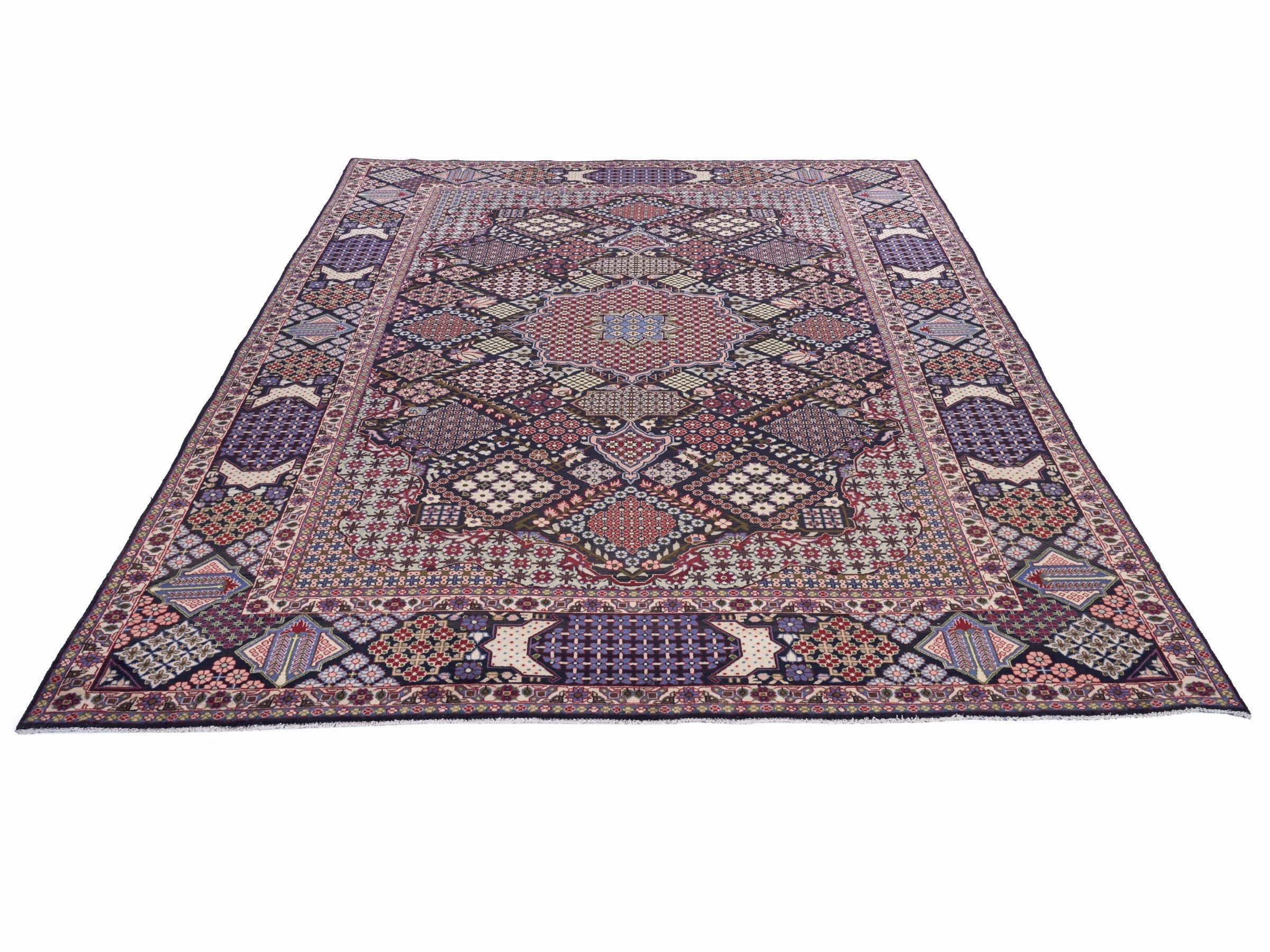 Persian Najafabad oversized rug in burgundy and deep red, view 2 of 15