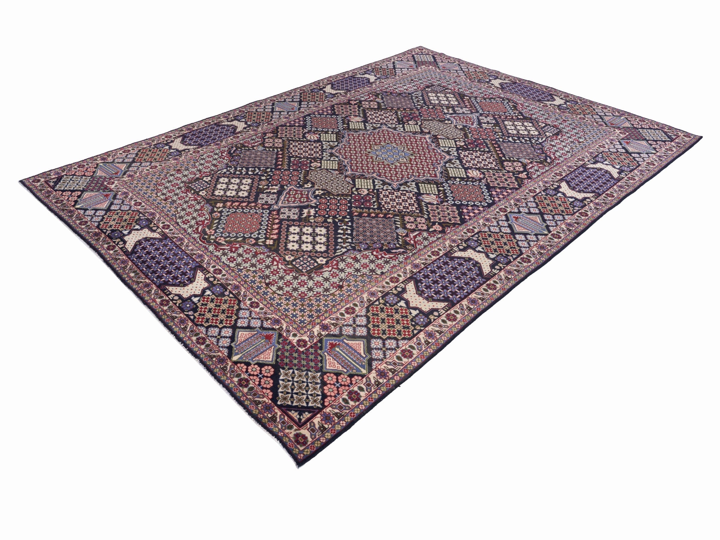 Persian Najafabad oversized rug in burgundy and deep red, view 3 of 15