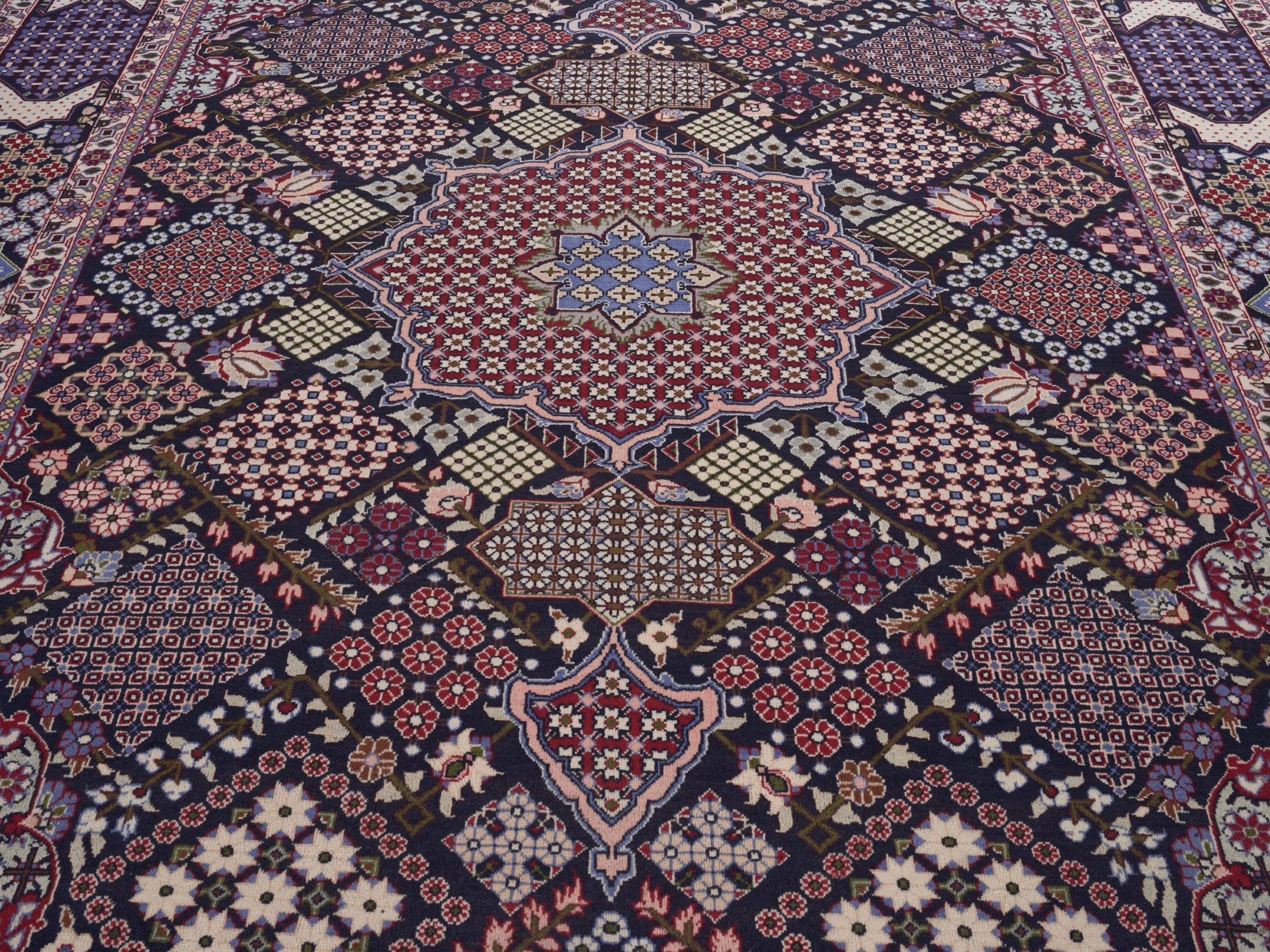 Persian Najafabad oversized rug in burgundy and deep red, view 4 of 15