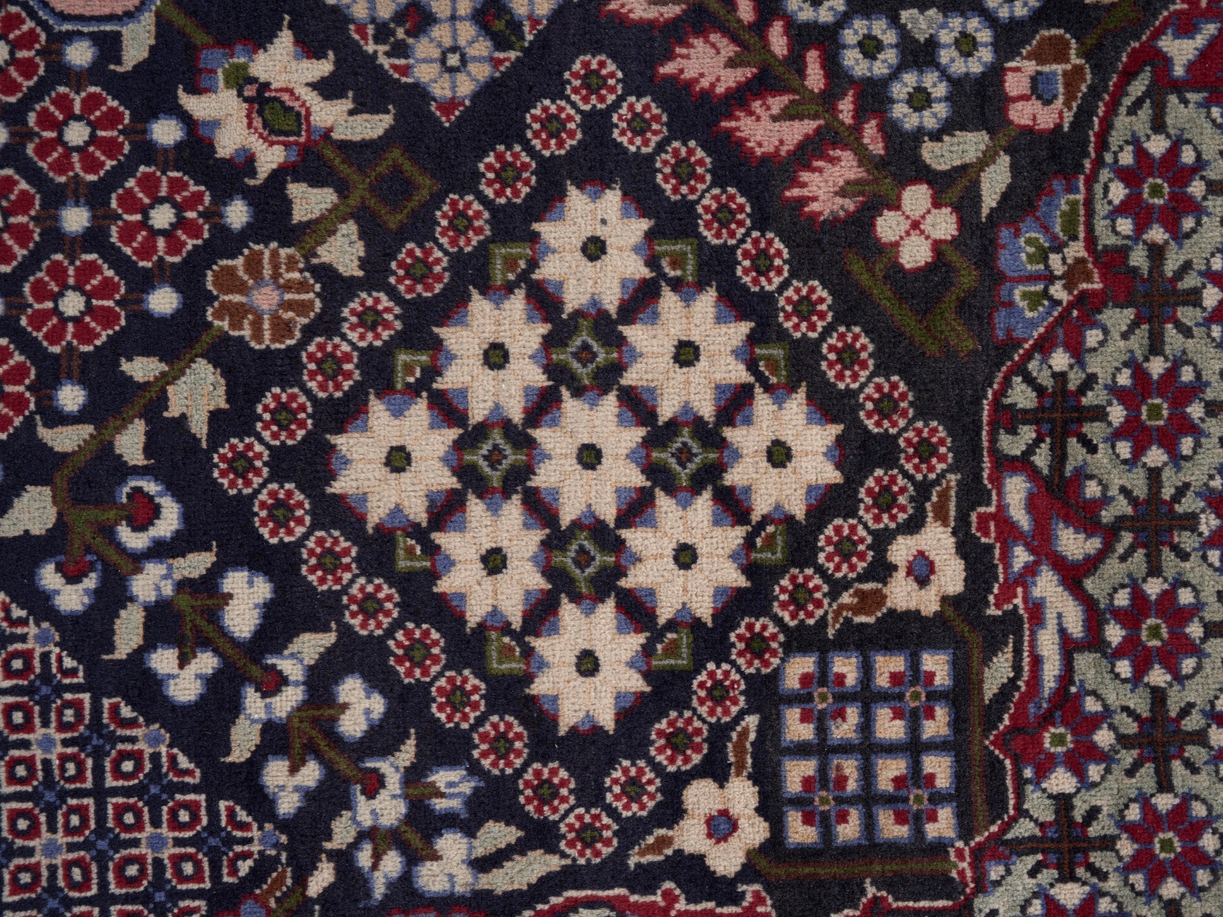 Persian Najafabad oversized rug in burgundy and deep red, view 8 of 15