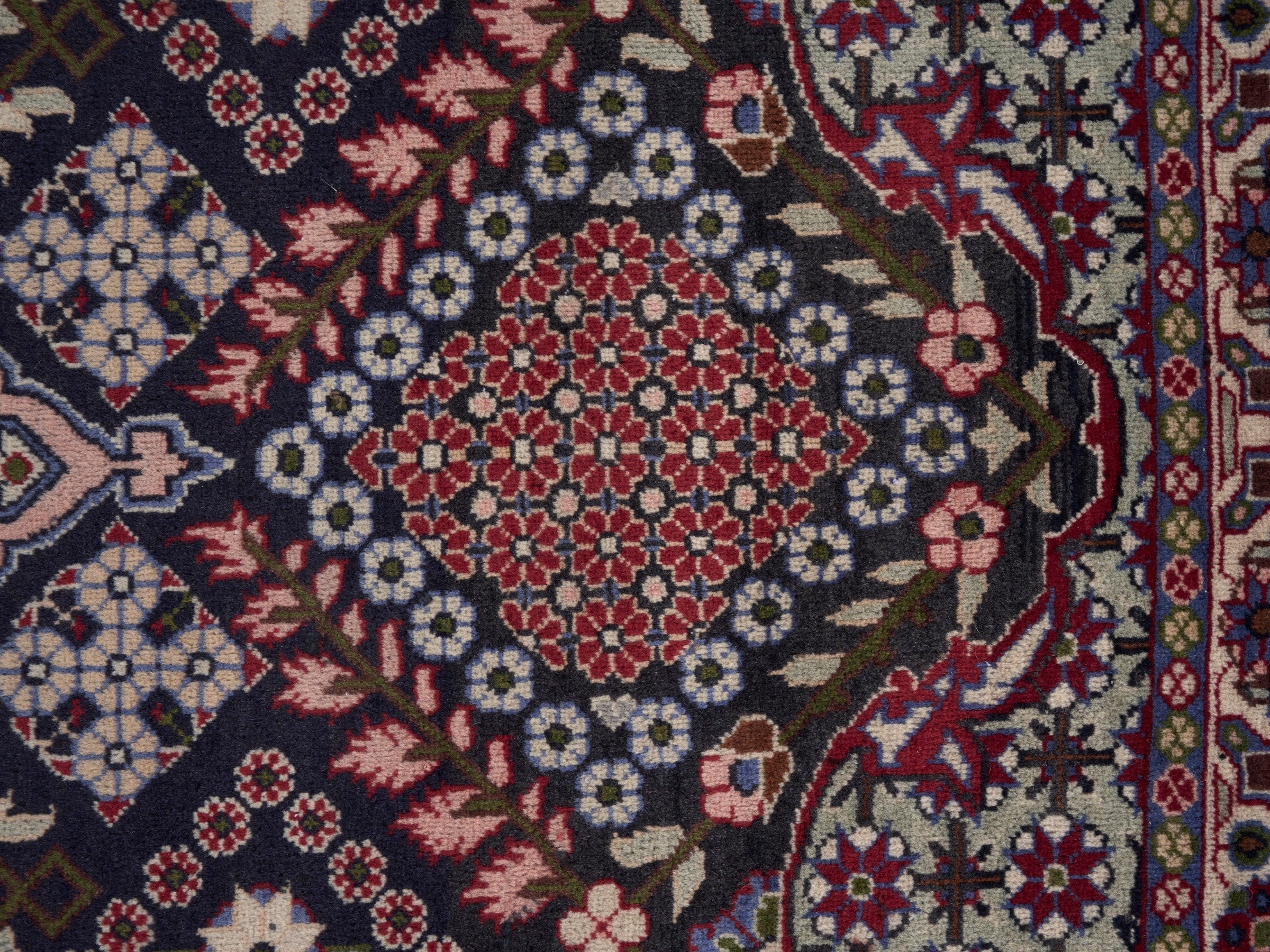 Persian Najafabad oversized rug in burgundy and deep red, view 10 of 15