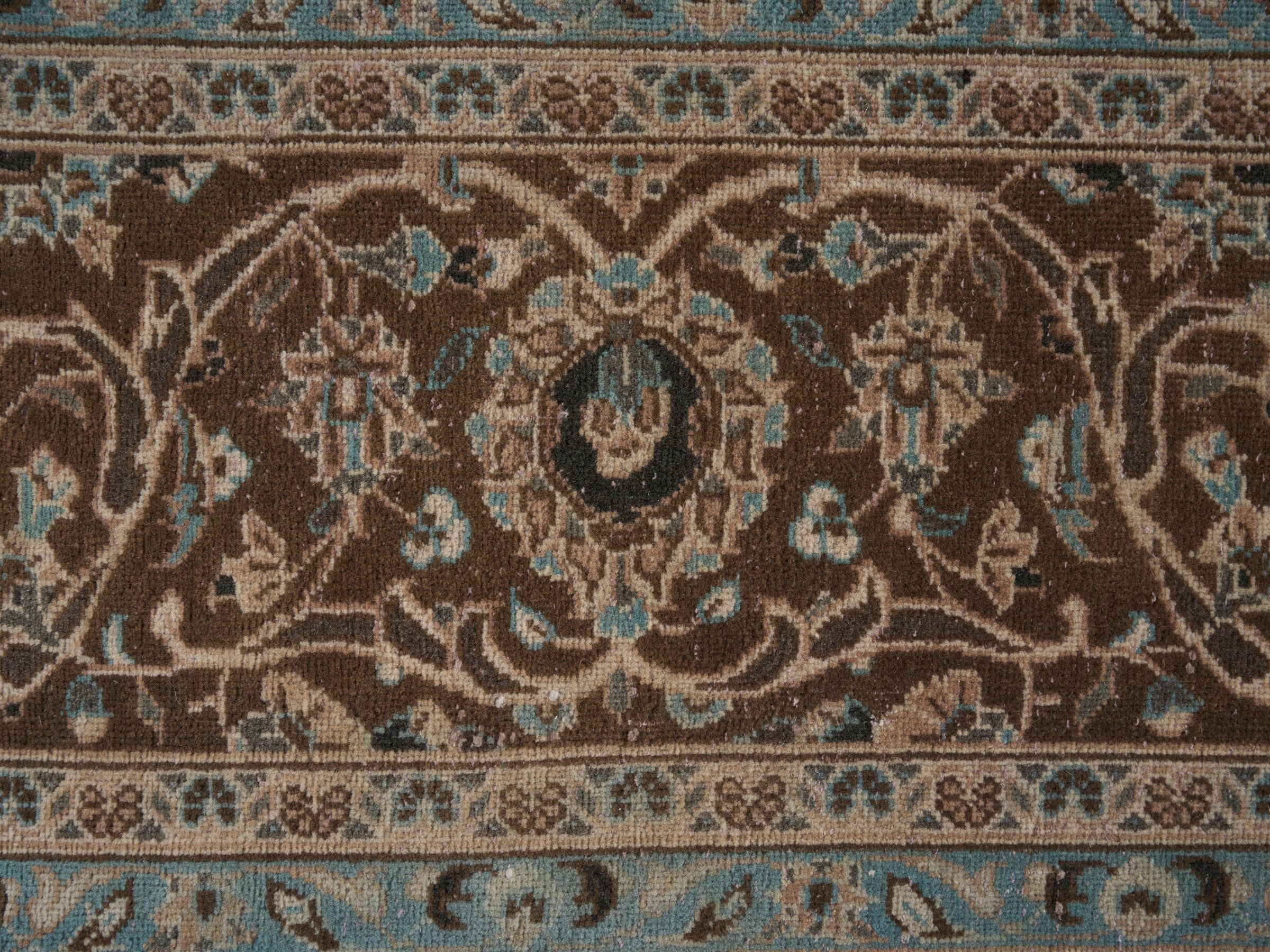 Persian Kashan oversized rug in tan and brown, view 7 of 15