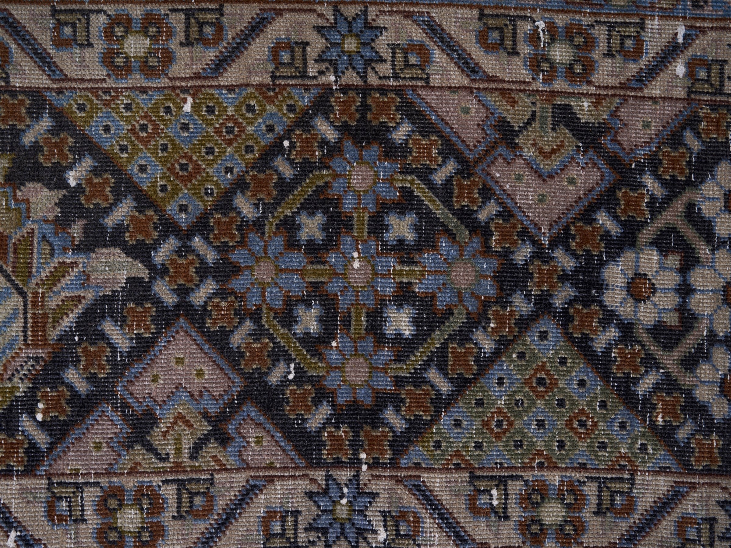 Persian Najafabad oversized rug in charcoal and sage, view 7 of 15