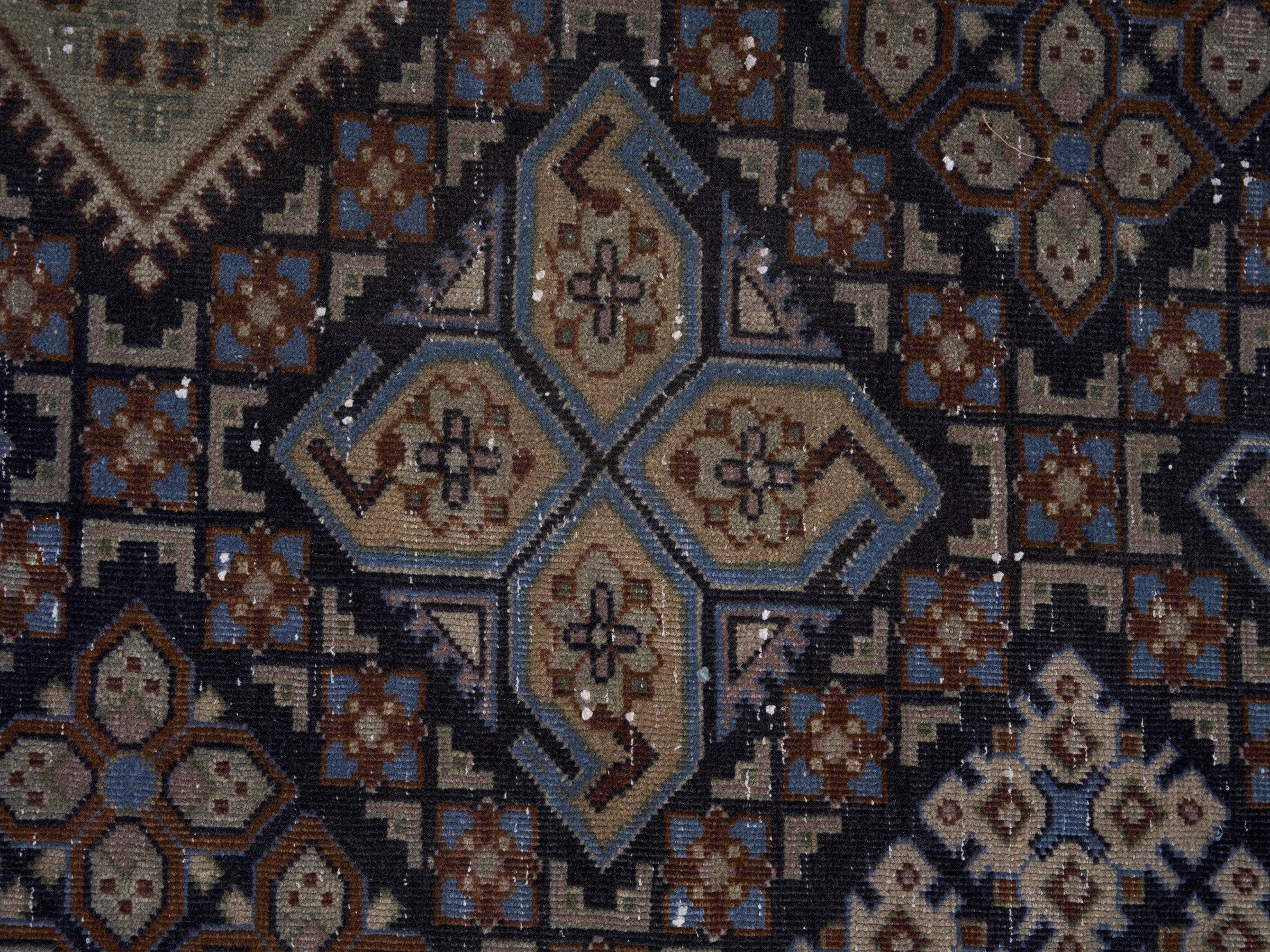 Persian Najafabad oversized rug in charcoal and sage, view 9 of 15