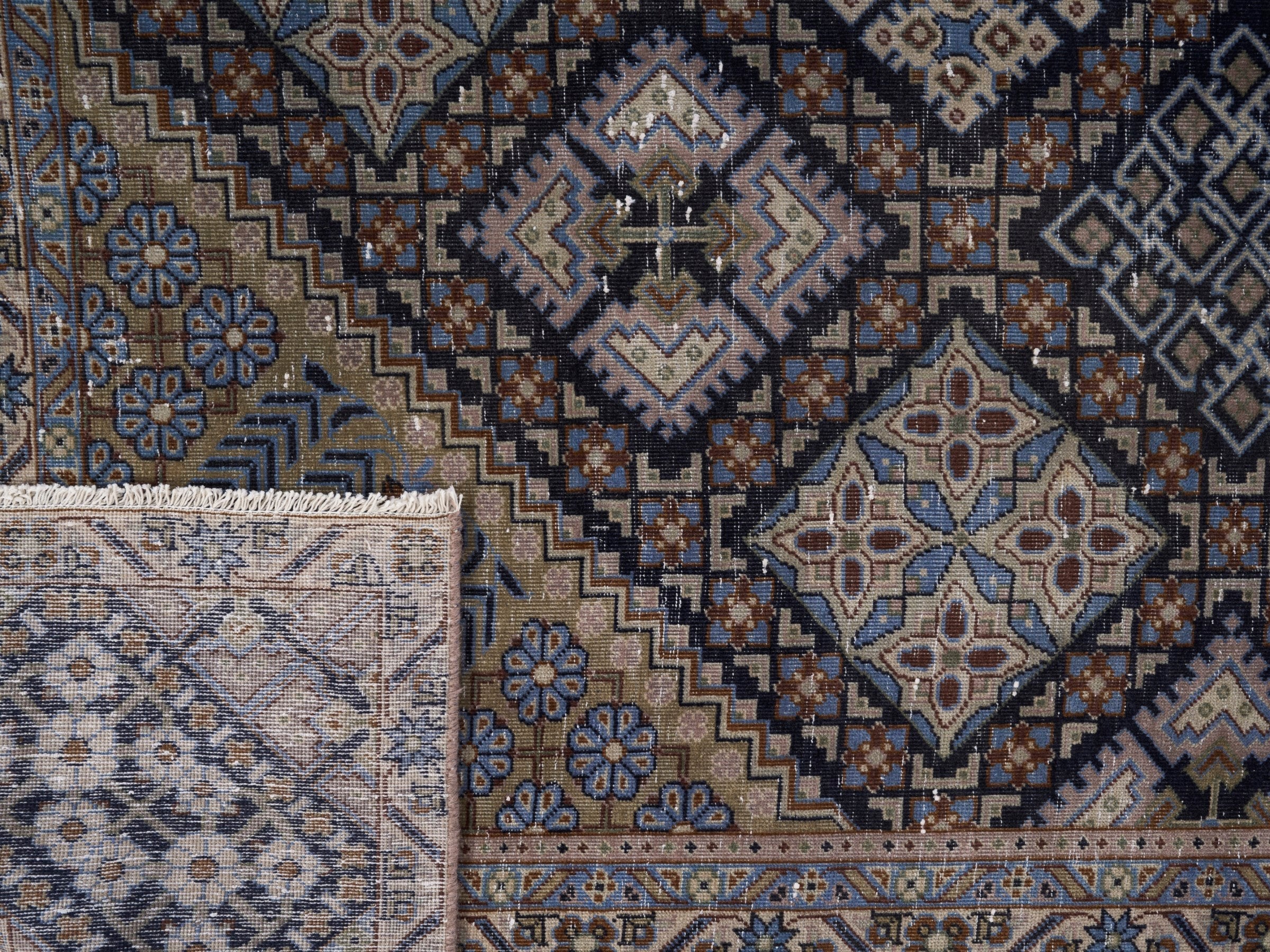 Persian Najafabad oversized rug in charcoal and sage, view 15 of 15