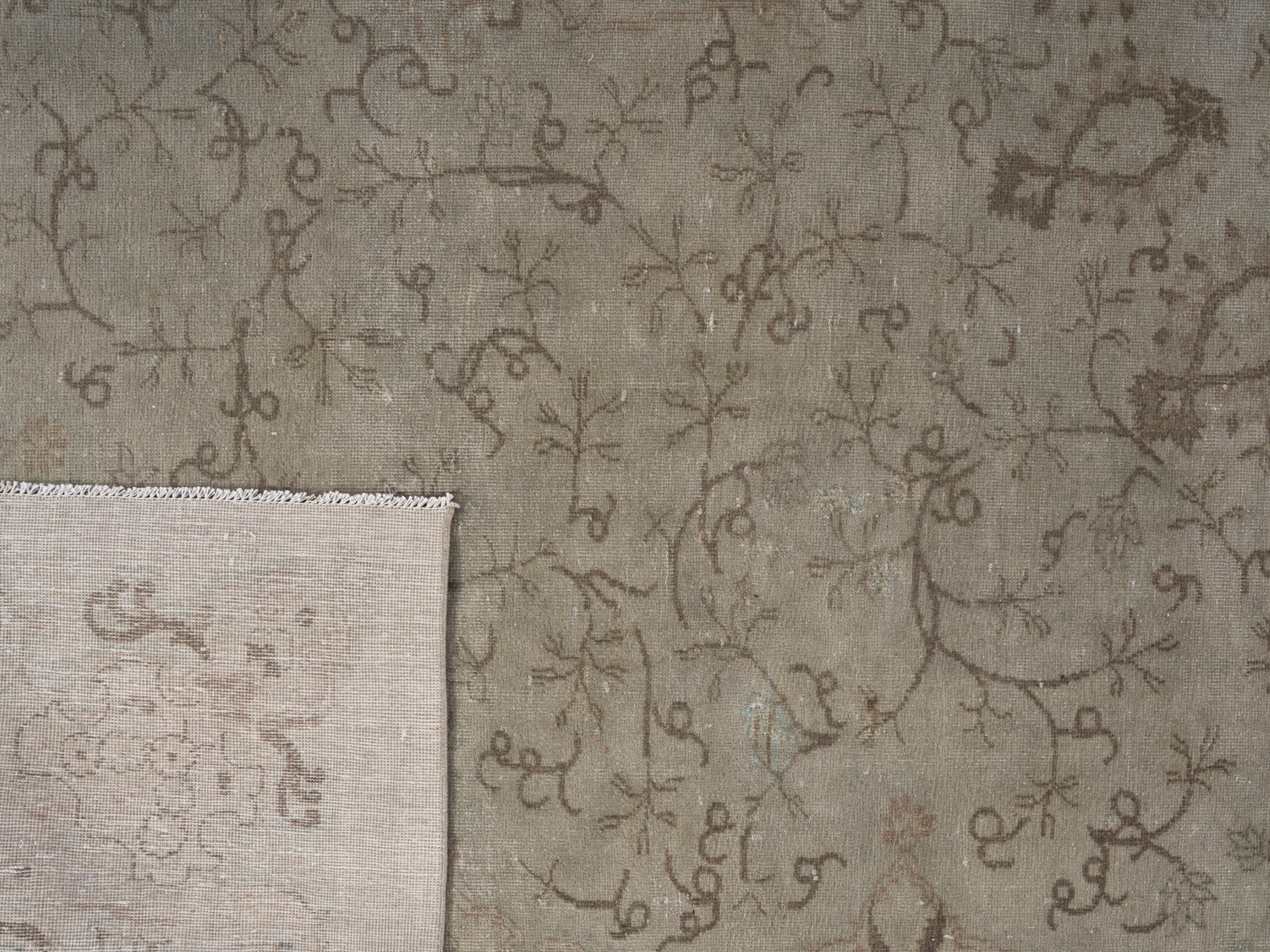 Persian Tabriz oversized rug in cream and taupe, view 15 of 15