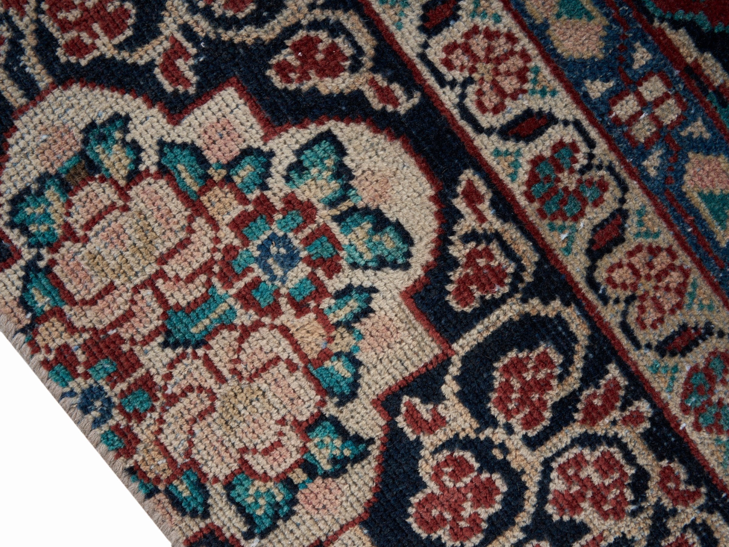 Persian Mahal oversized rug in deep red and cream, view 6 of 15