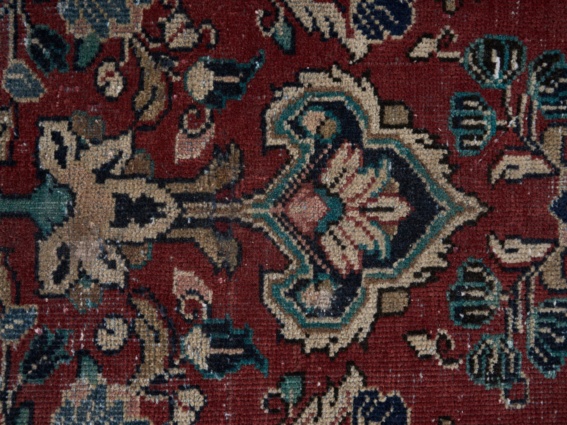 Persian Mahal oversized rug in deep red and cream, view 7 of 15