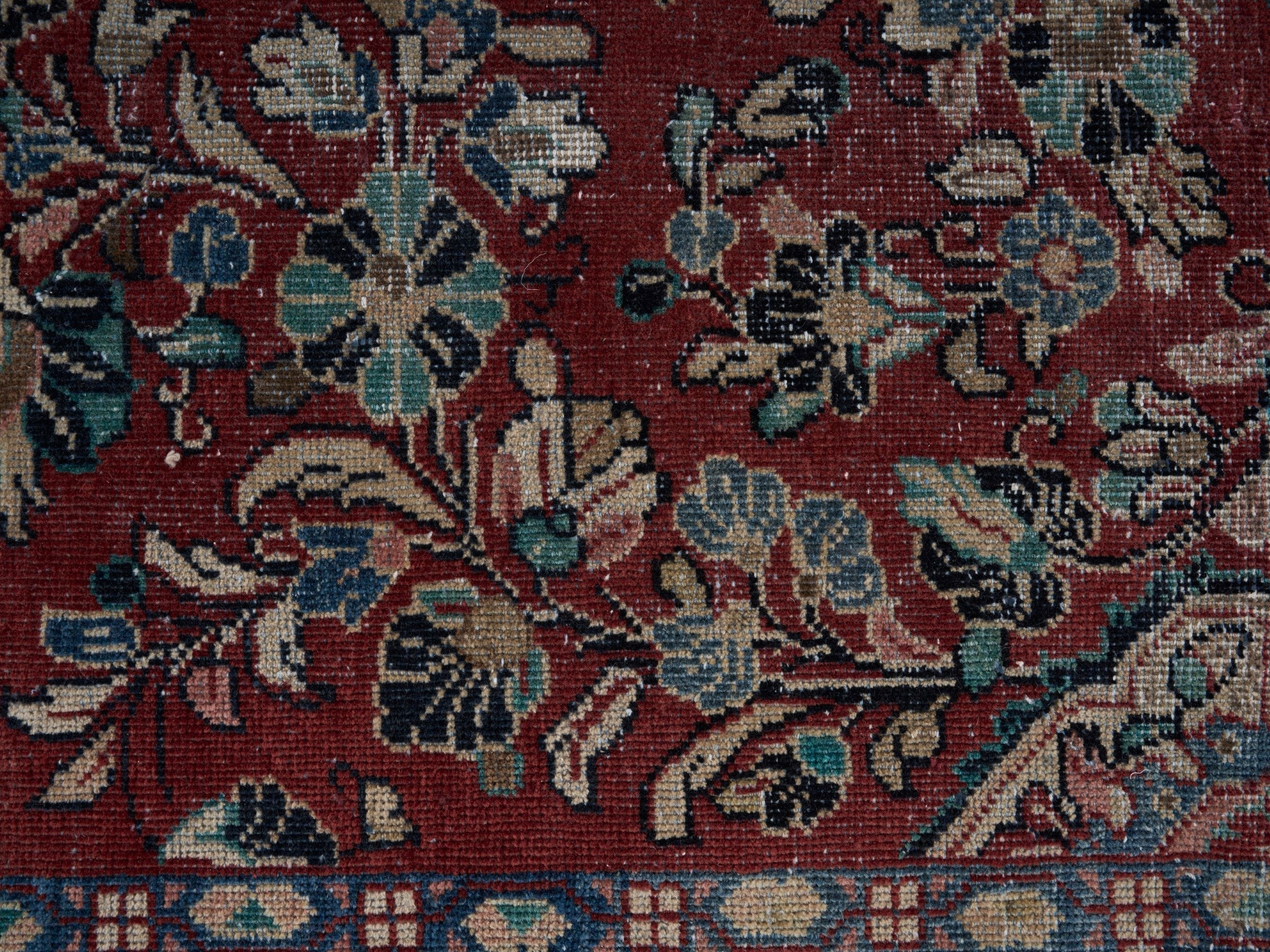 Persian Mahal oversized rug in deep red and cream, view 8 of 15