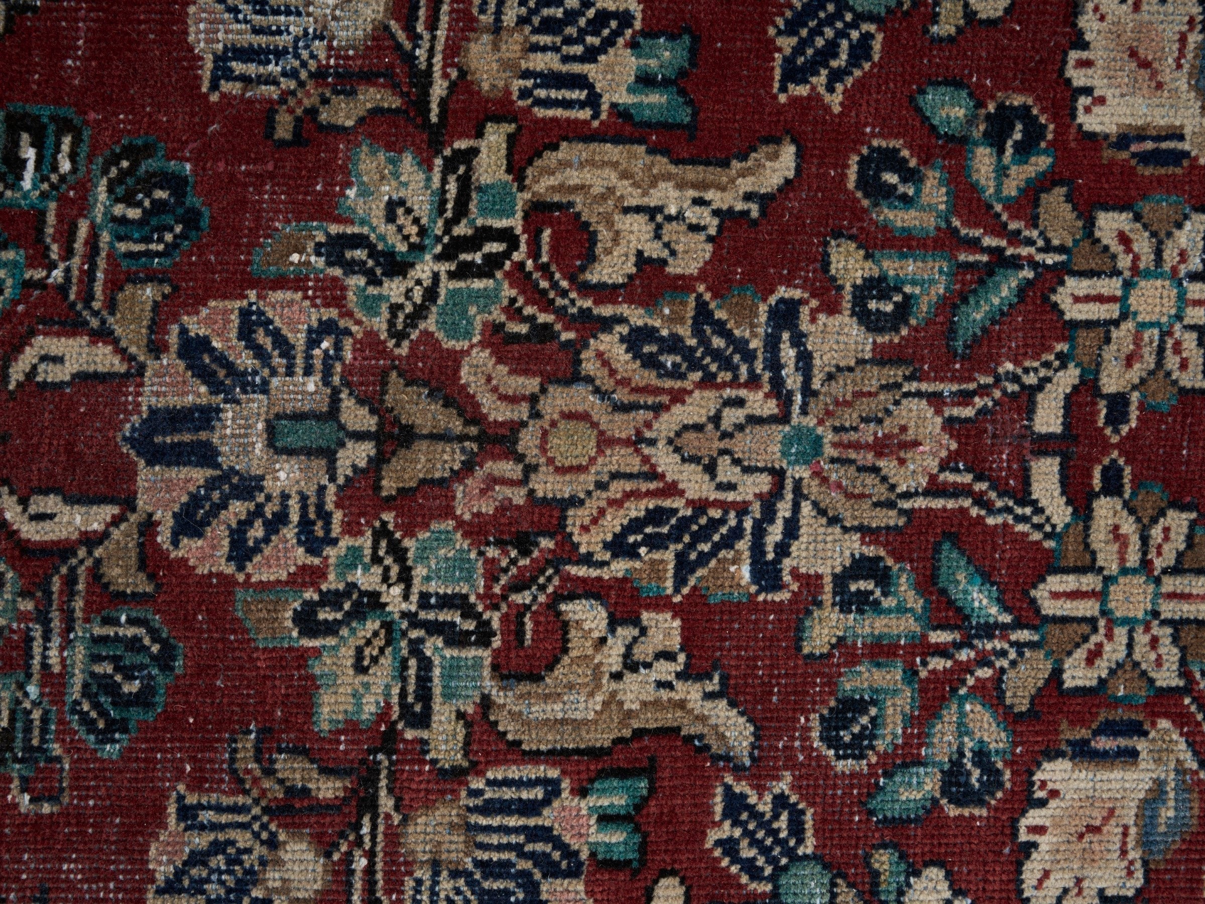 Persian Mahal oversized rug in deep red and cream, view 9 of 15