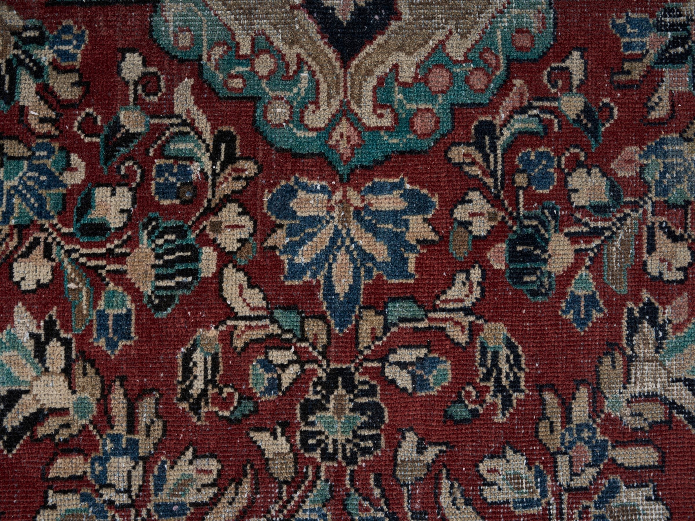 Persian Mahal oversized rug in deep red and cream, view 10 of 15
