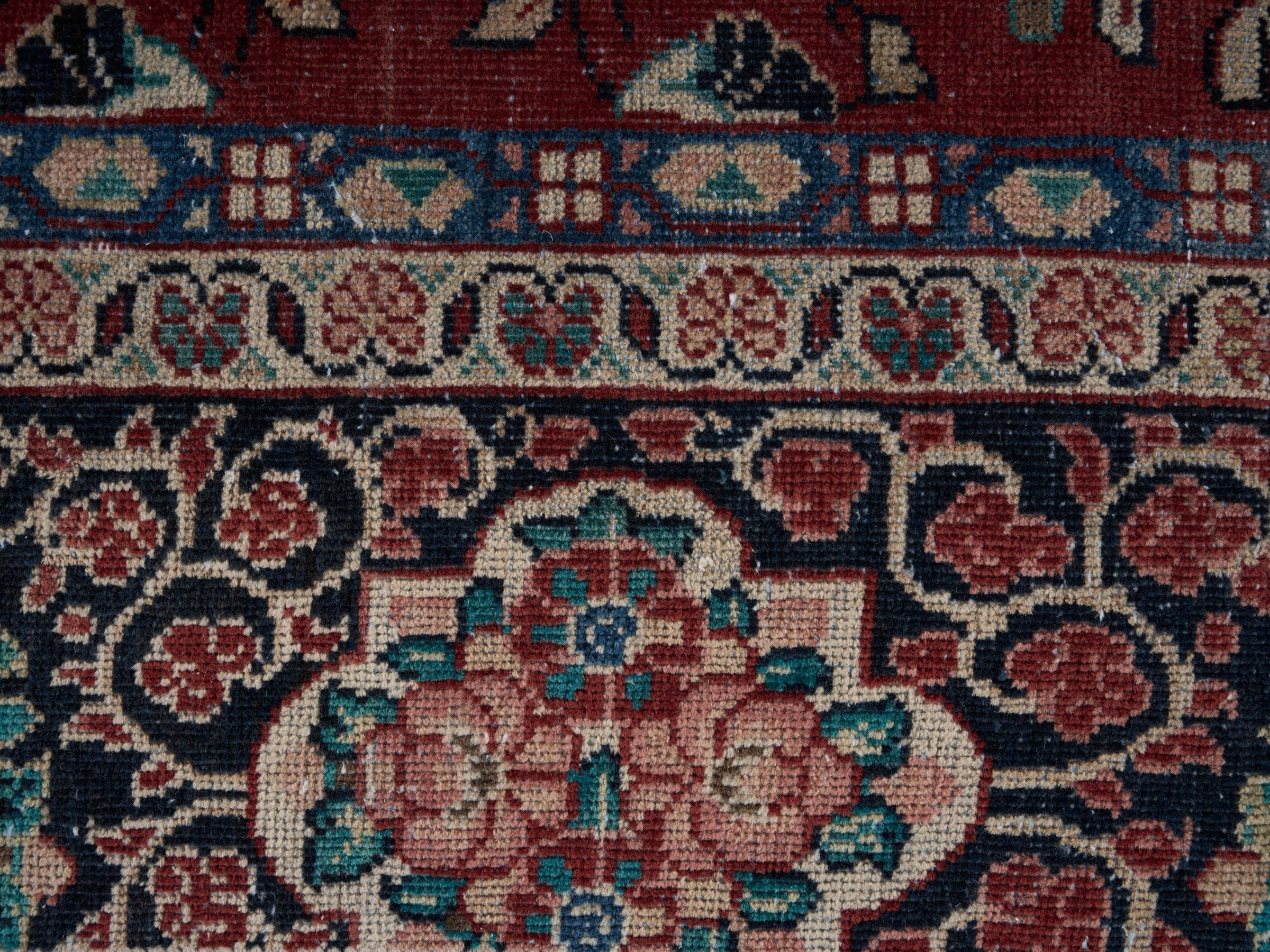 Persian Mahal oversized rug in deep red and cream, view 11 of 15