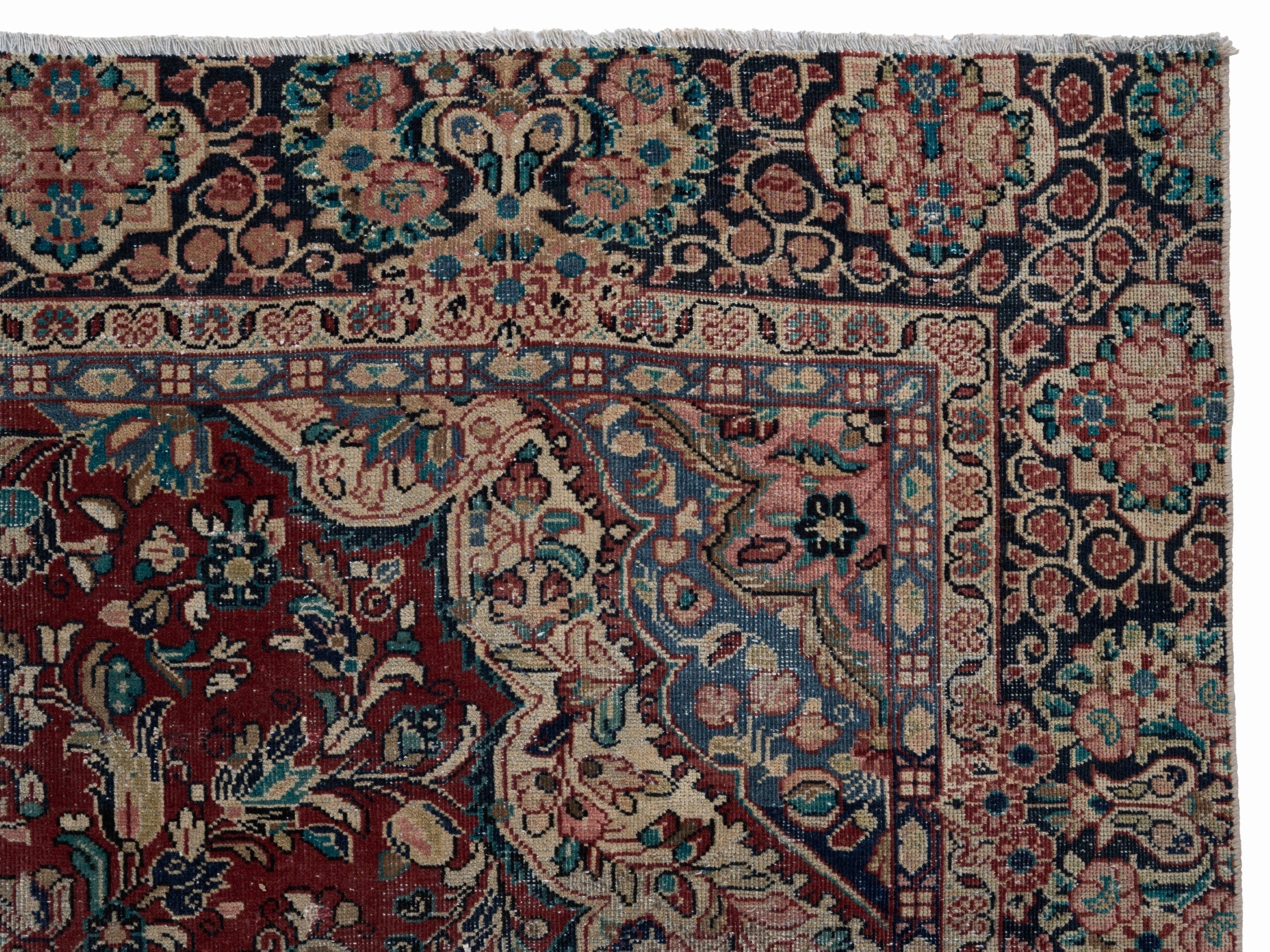 Persian Mahal oversized rug in deep red and cream, view 13 of 15