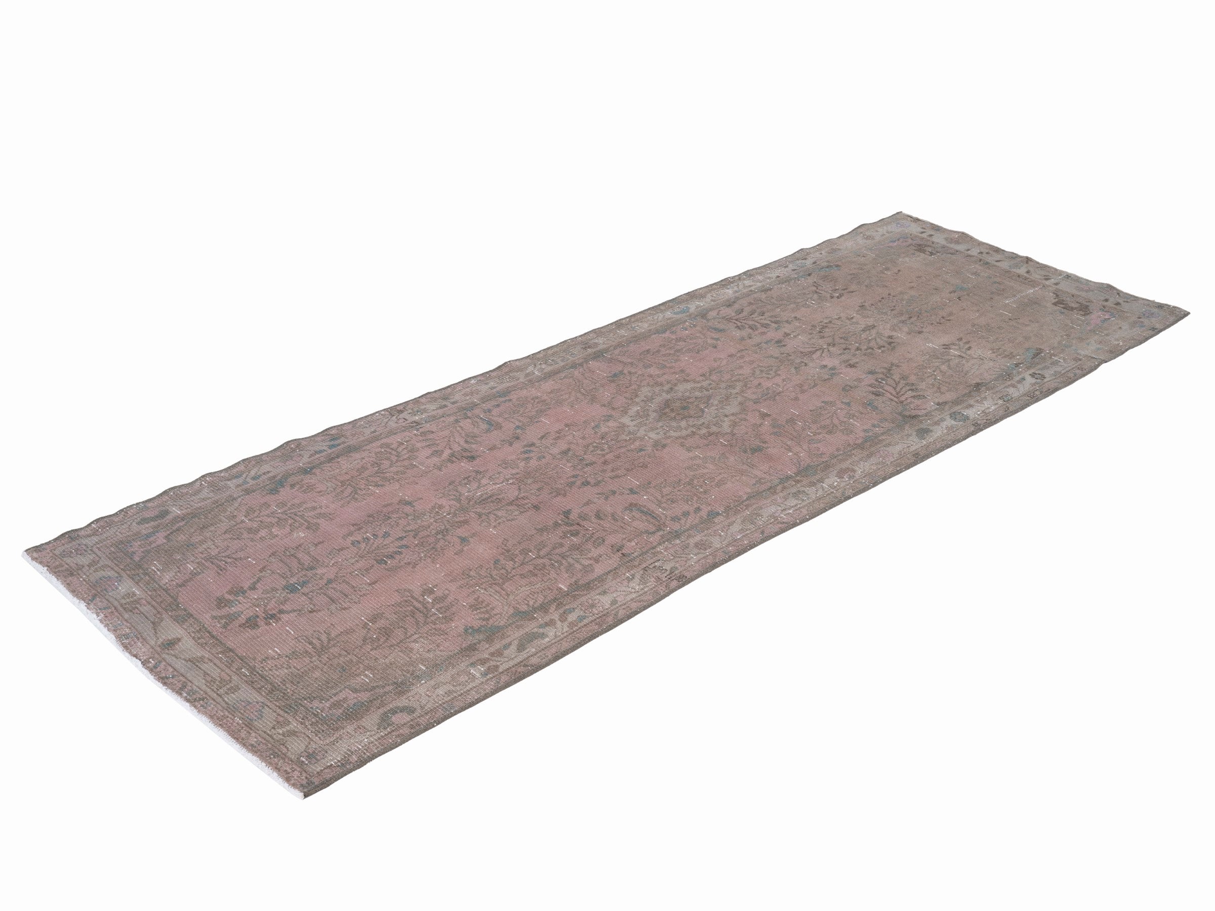 Persian Hamedan runner rug in muted pink and greige, view 3 of 10