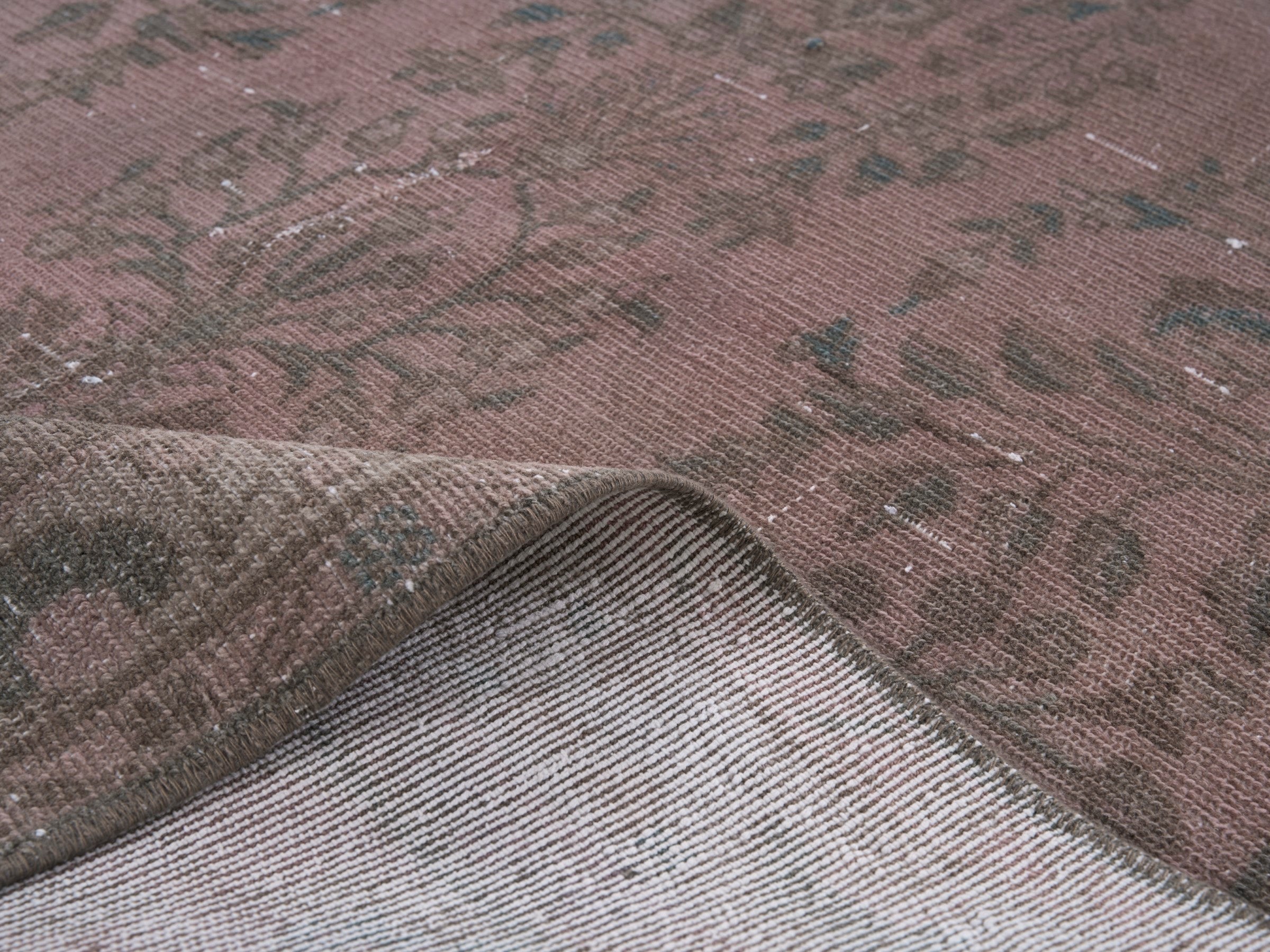 Persian Hamedan runner rug in muted pink and greige, view 9 of 10