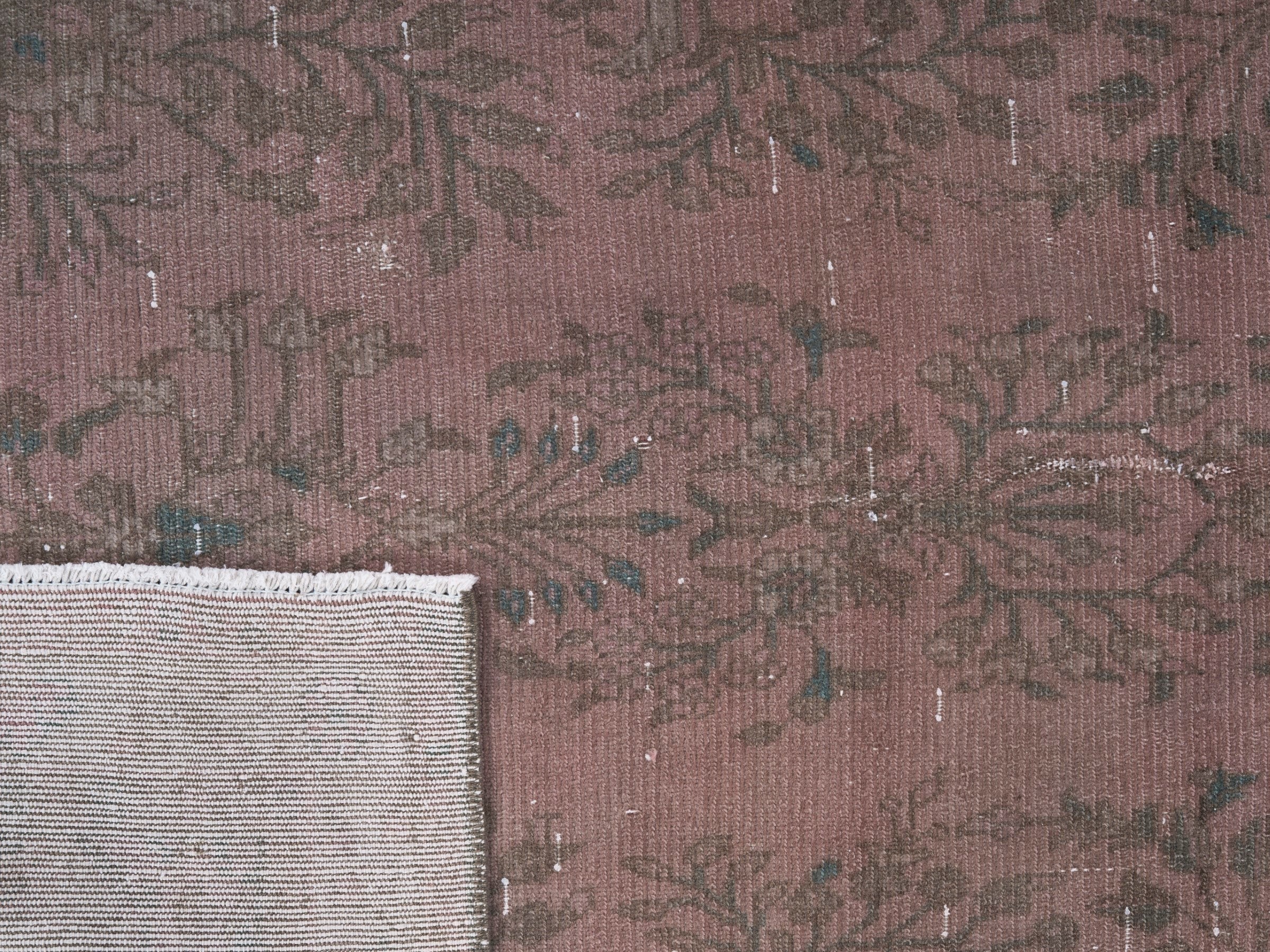 Persian Hamedan runner rug in muted pink and greige, view 10 of 10