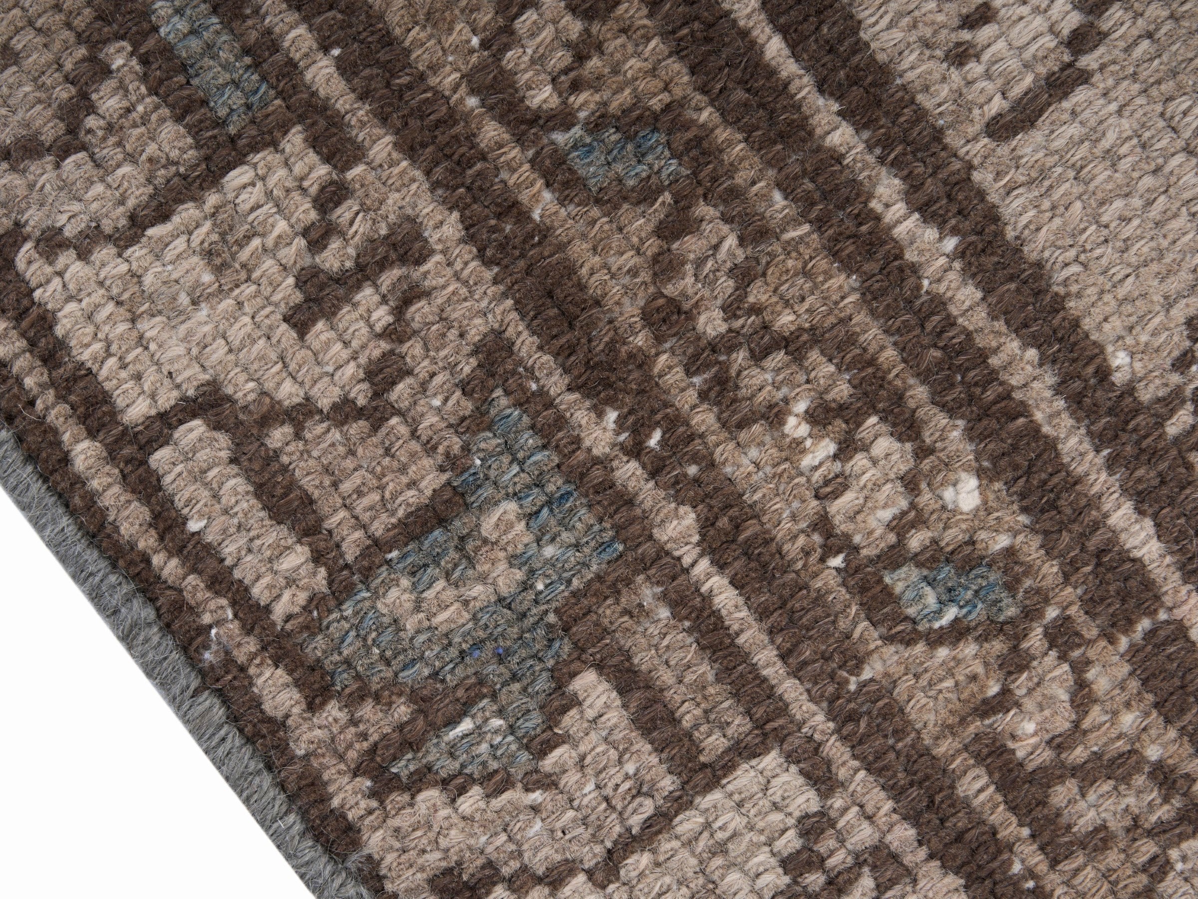 Persian Malayer accent rug in beige and taupe, view 6 of 10