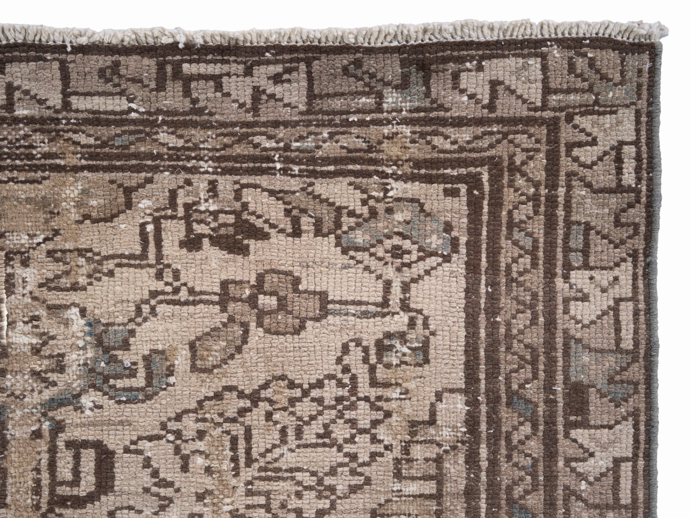 Persian Malayer accent rug in beige and taupe, view 8 of 10