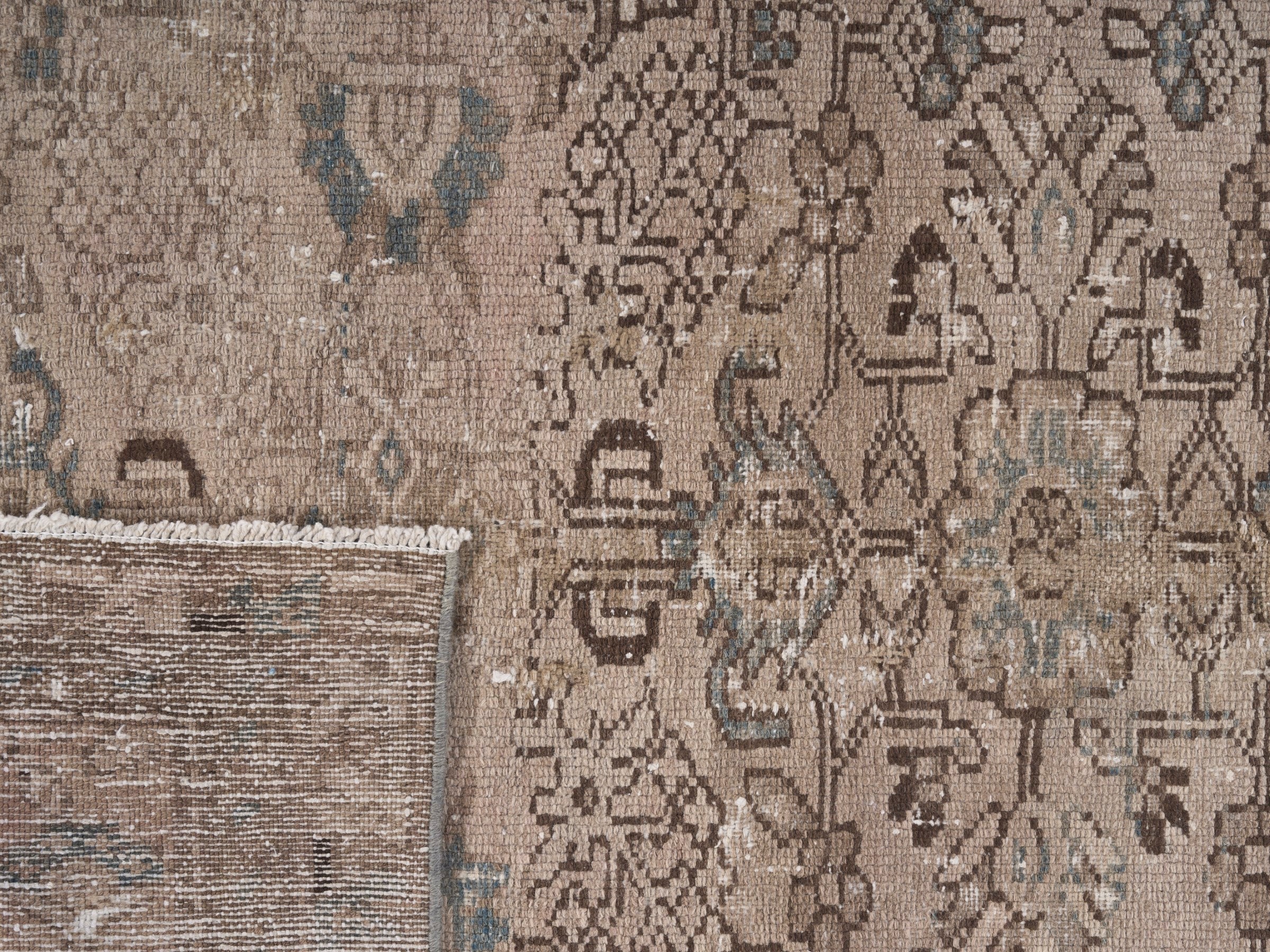 Persian Malayer accent rug in beige and taupe, view 10 of 10