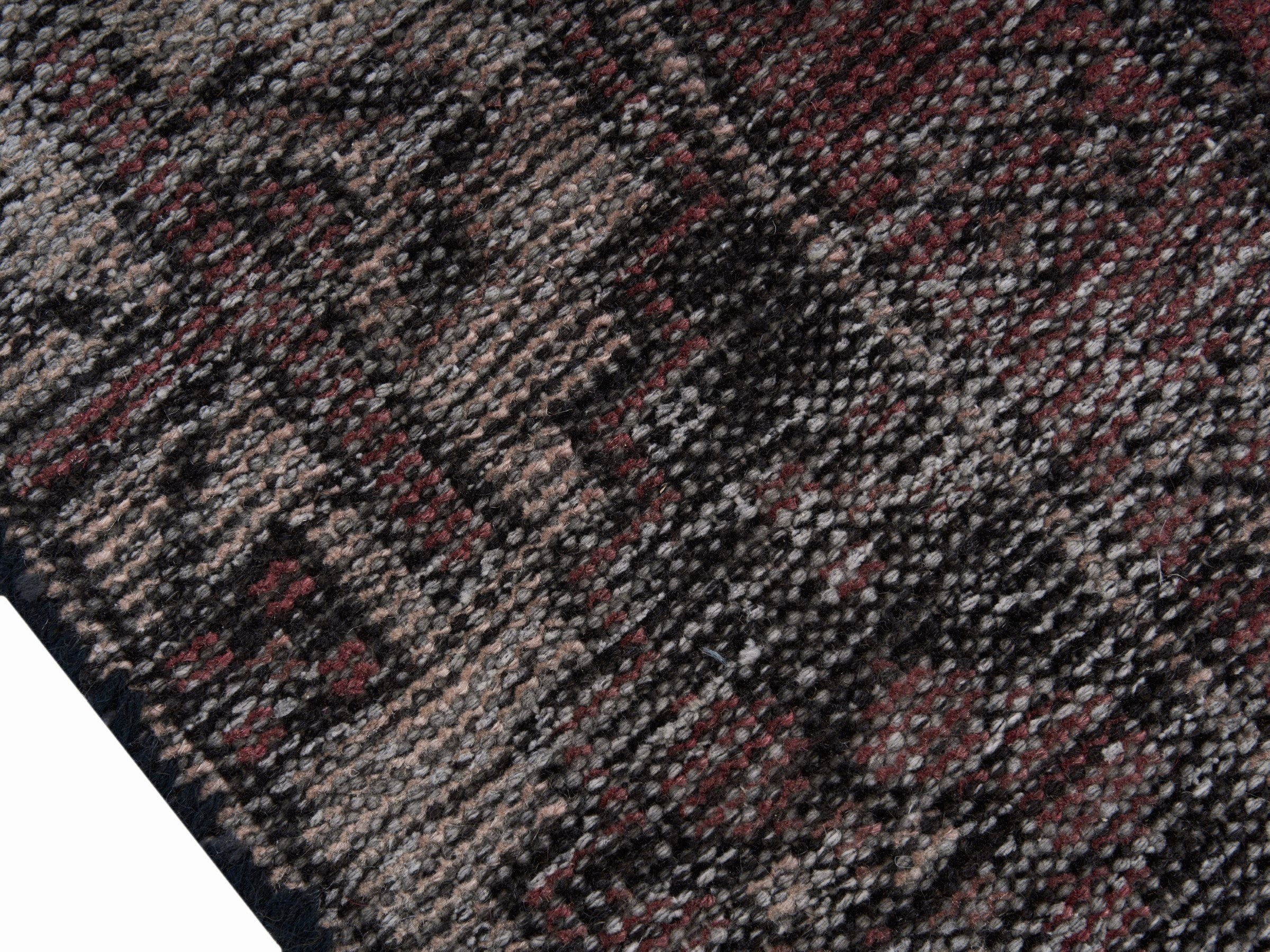 Persian Ferdos accent rug in burgundy and faded red, view 6 of 10