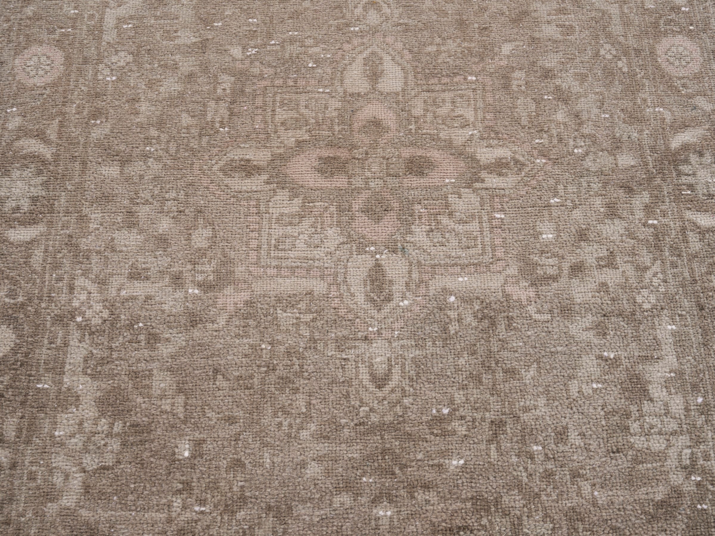 Persian Hamedan runner rug in taupe and dusty rose, view 4 of 10