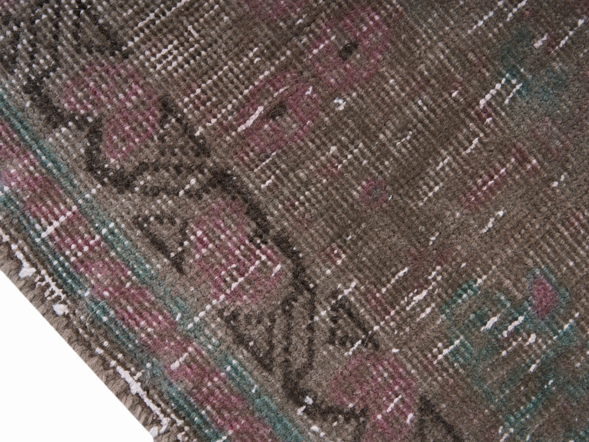 Persian Hamedan runner rug in dusty rose and faded red, view 6 of 10