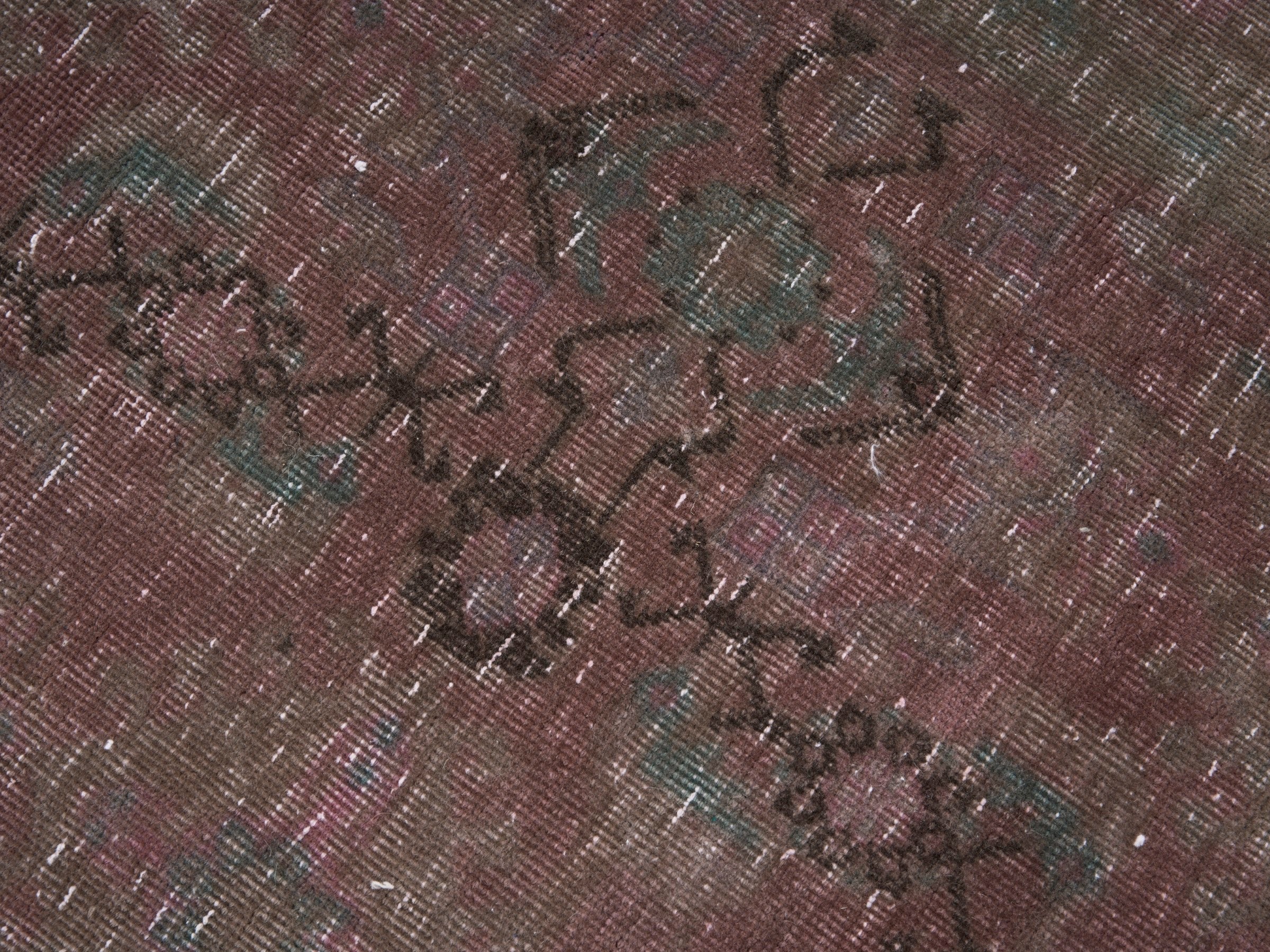 Persian Hamedan runner rug in dusty rose and faded red, view 7 of 10