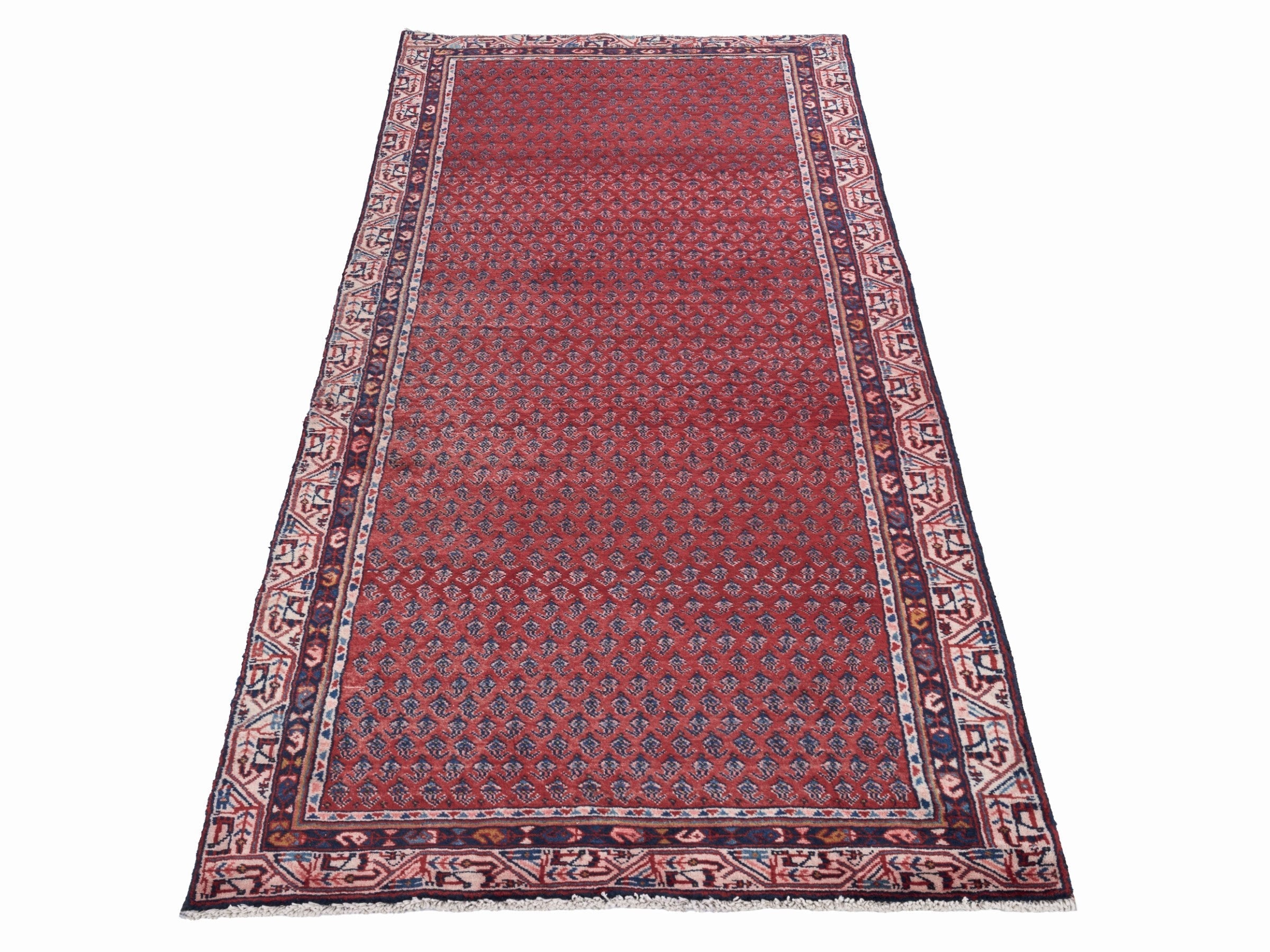 Persian Arak runner rug in deep red and burgundy, view 2 of 10