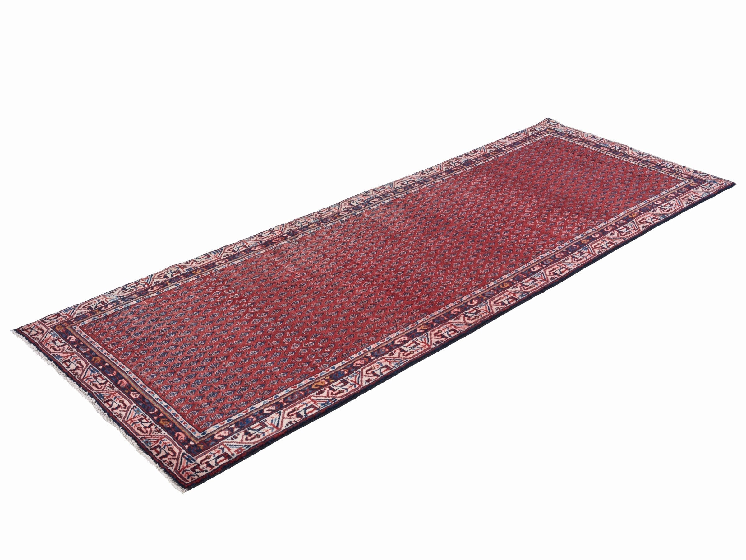 Persian Arak runner rug in deep red and burgundy, view 3 of 10