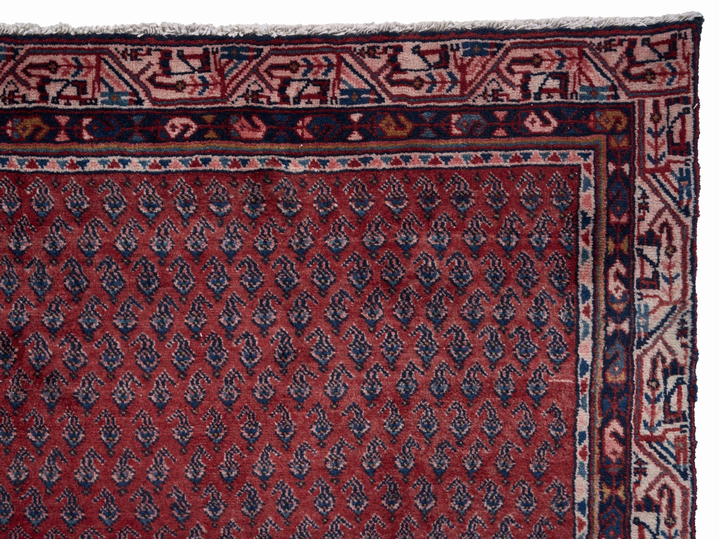 Persian Arak runner rug in deep red and burgundy, view 8 of 10