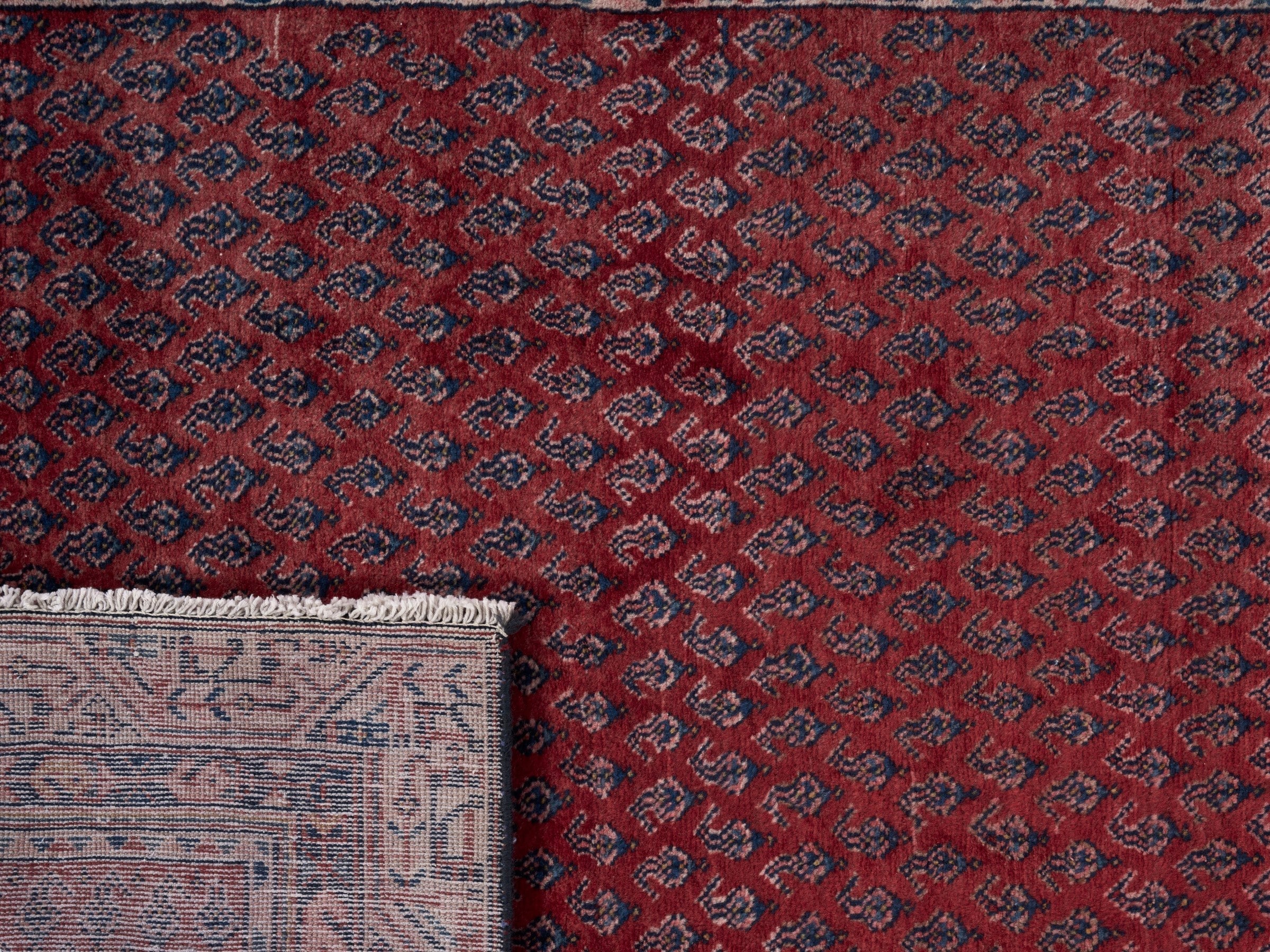 Persian Arak runner rug in deep red and burgundy, view 10 of 10