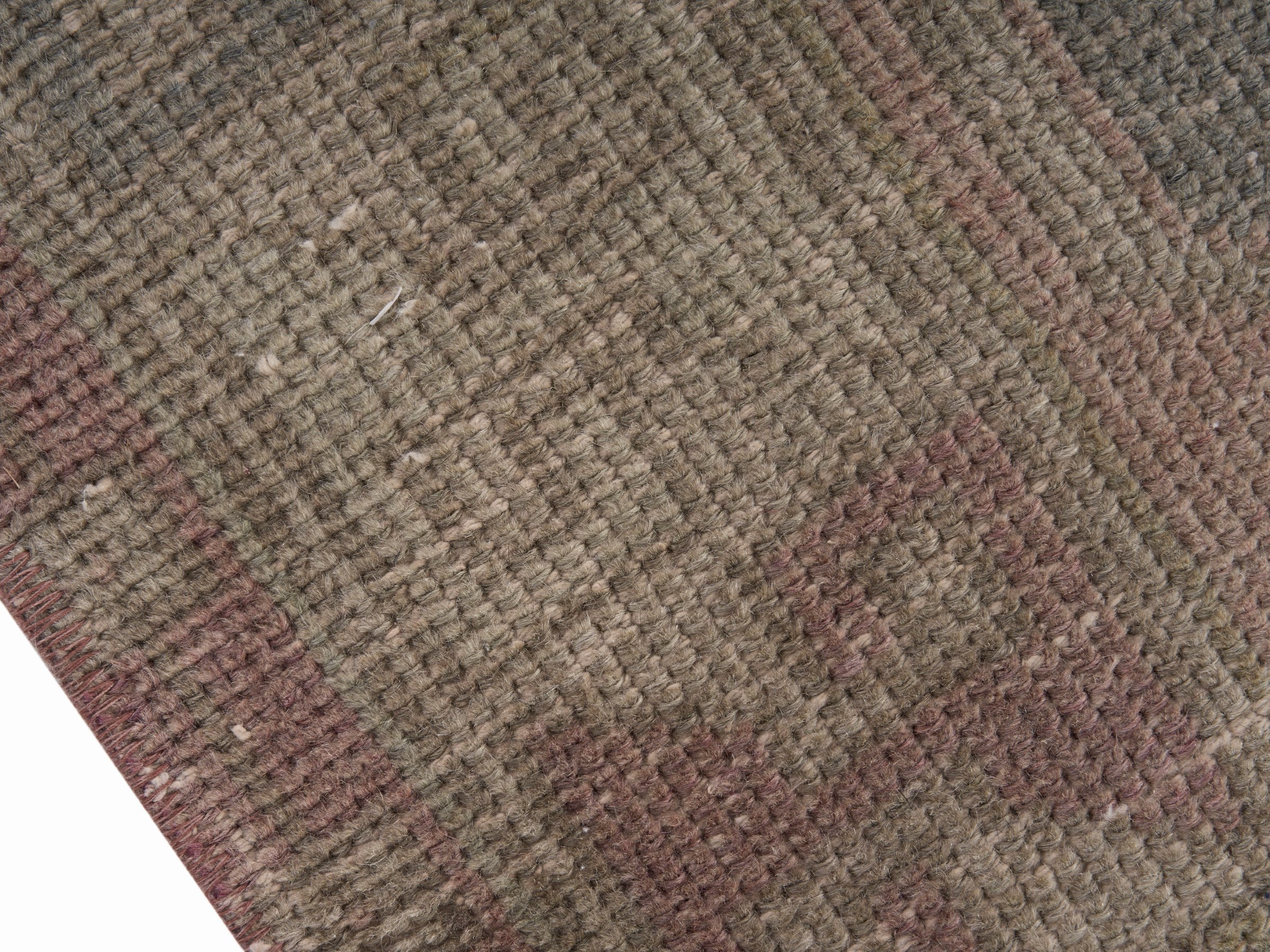 Turkish Anatolian runner rug in dusty rose and greige, view 6 of 10