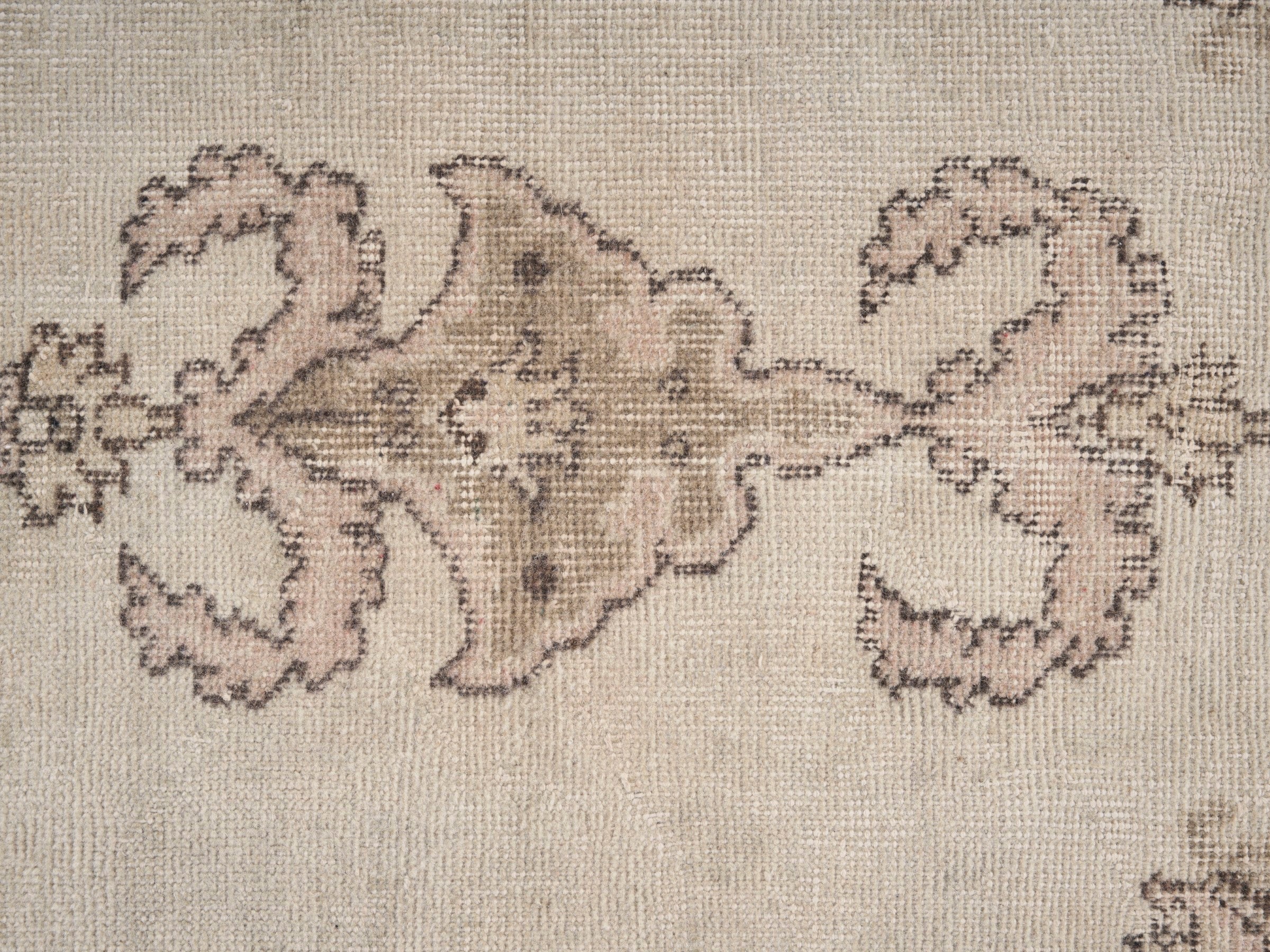 Turkish Isparta area rug in cream and tan, view 7 of 10