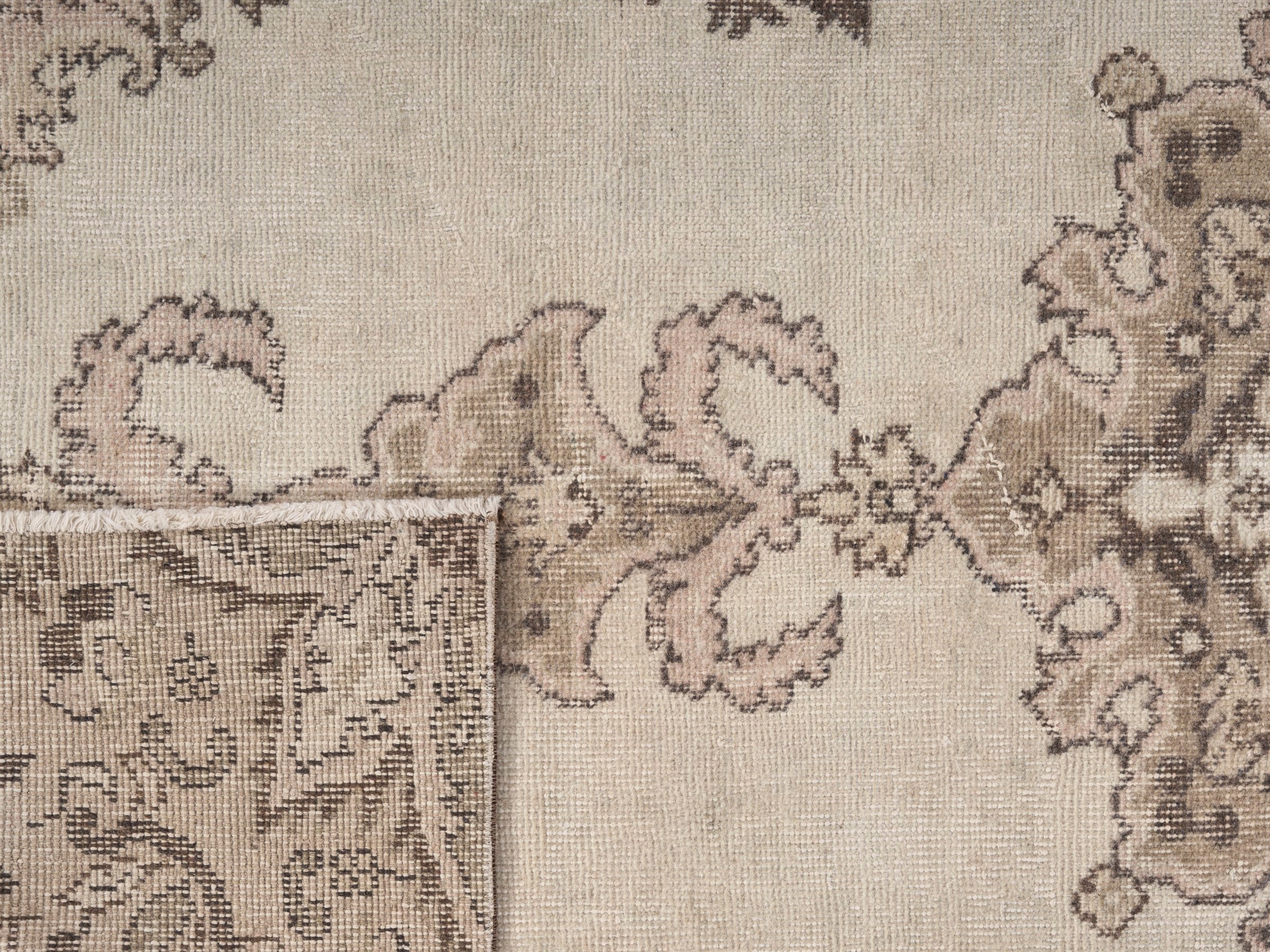 Turkish Isparta area rug in cream and tan, view 10 of 10