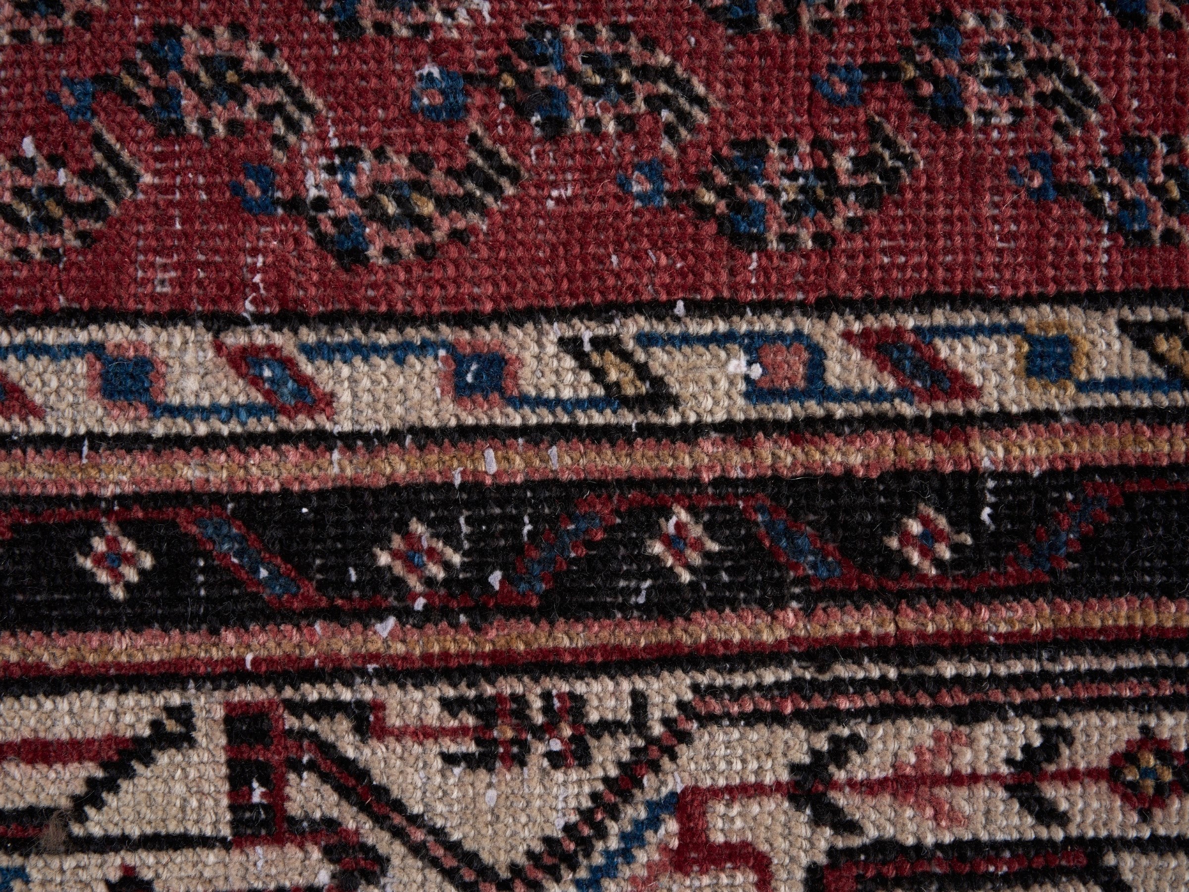 Persian Arak runner rug in burgundy and cream, view 7 of 10
