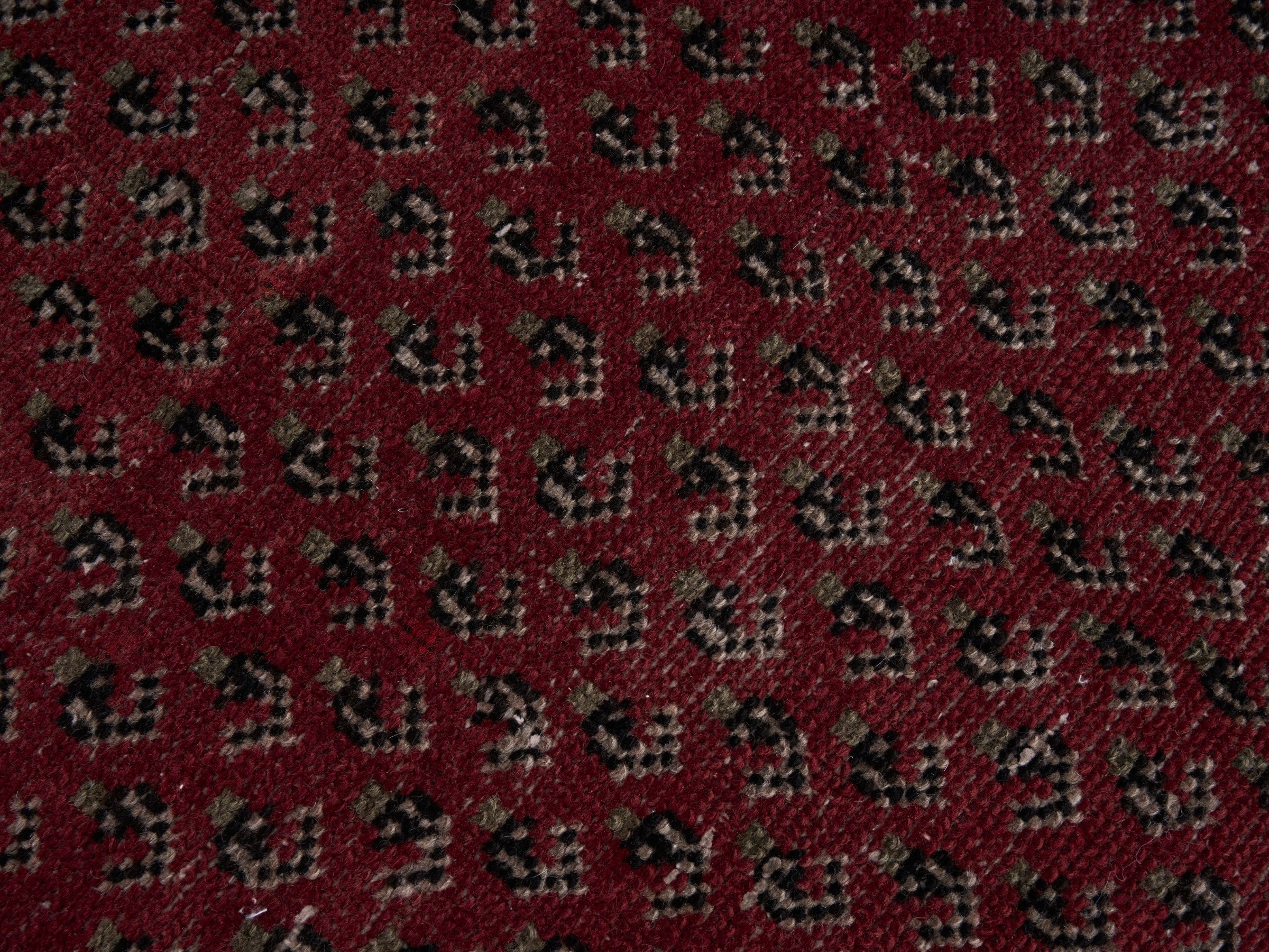 Persian Arak runner rug in burgundy and greige, view 7 of 10