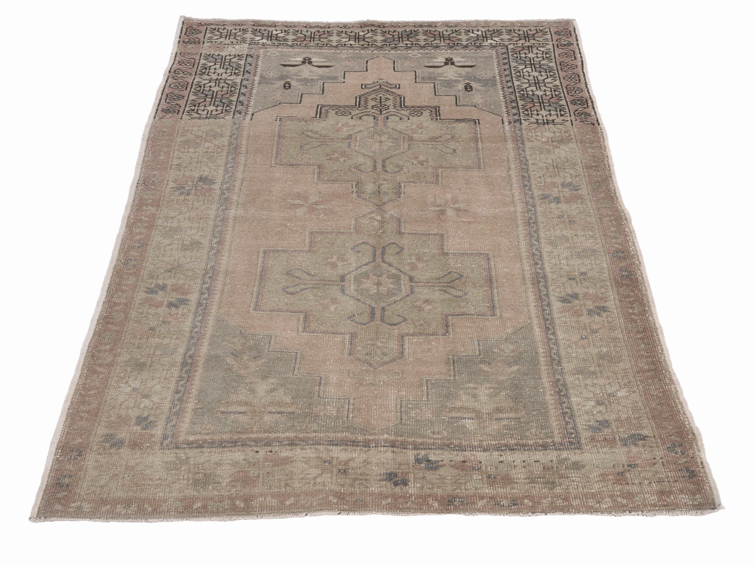 Turkish Anatolian area rug in taupe and greige, view 2 of 10