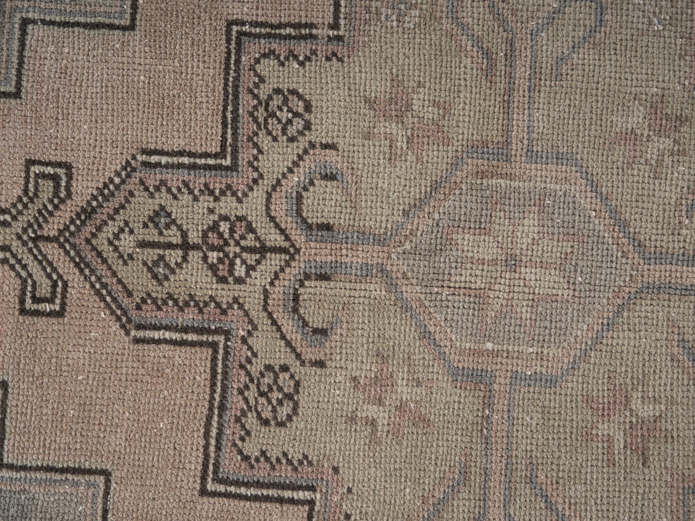 Turkish Anatolian area rug in taupe and greige, view 7 of 10