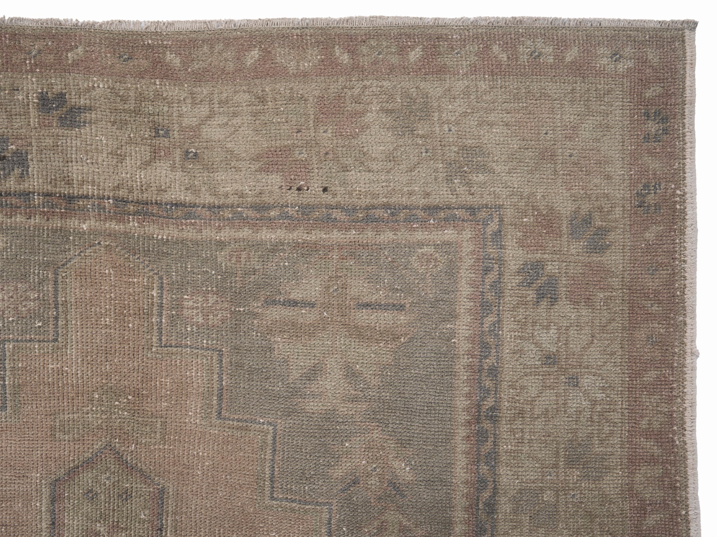 Turkish Anatolian area rug in taupe and greige, view 8 of 10