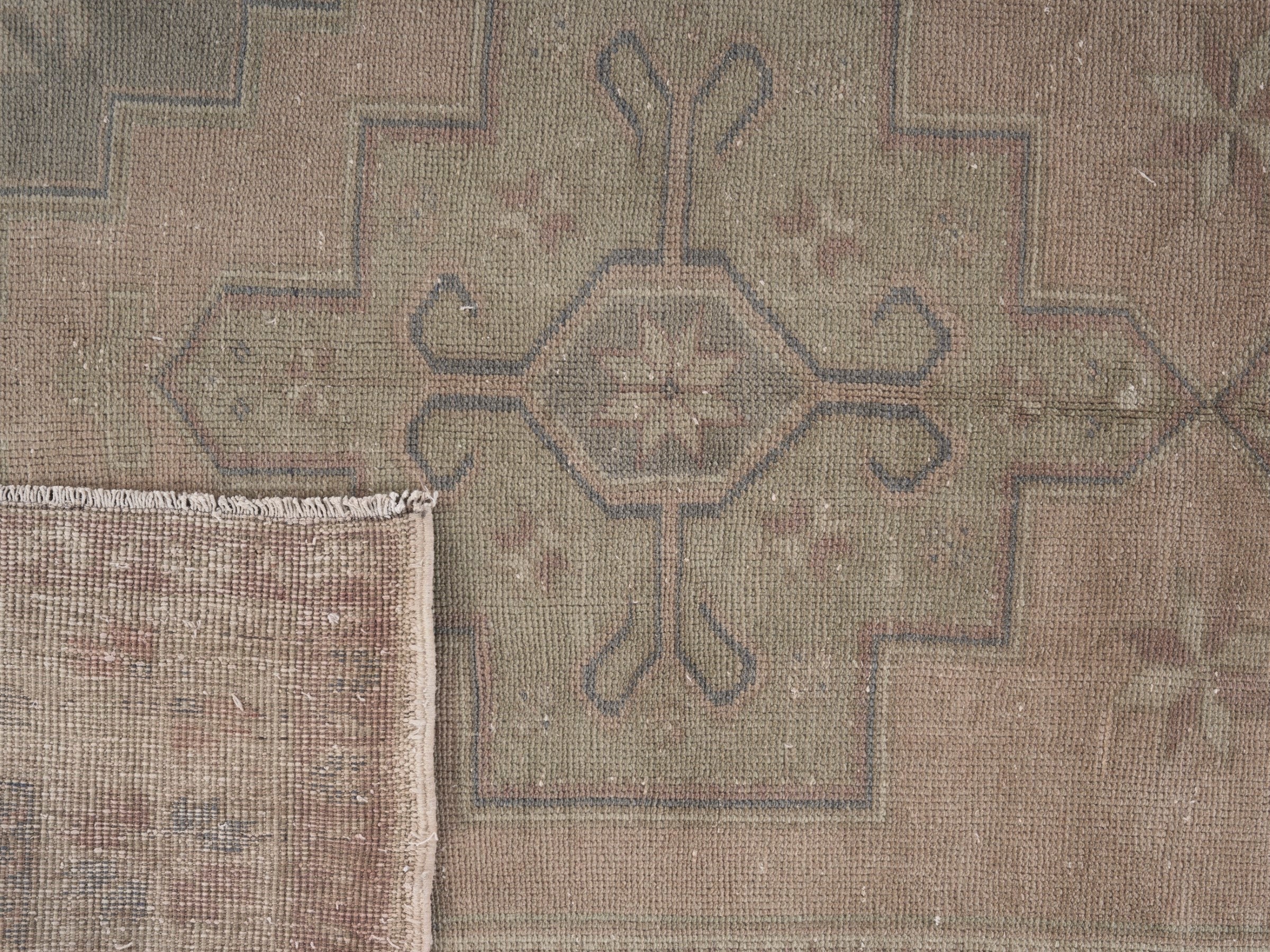Turkish Anatolian area rug in taupe and greige, view 10 of 10