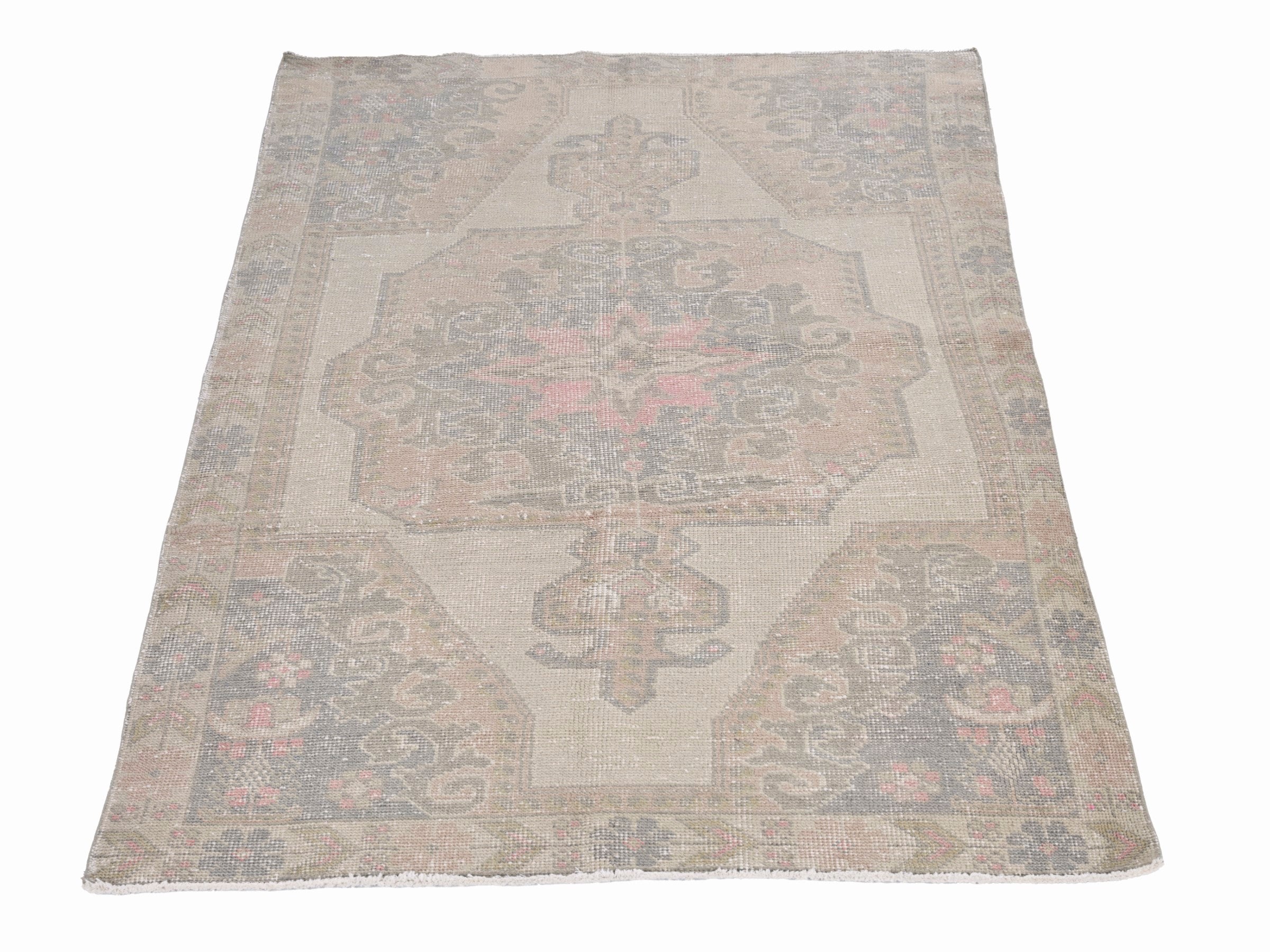 Turkish Anatolian area rug in taupe and greige, view 2 of 10