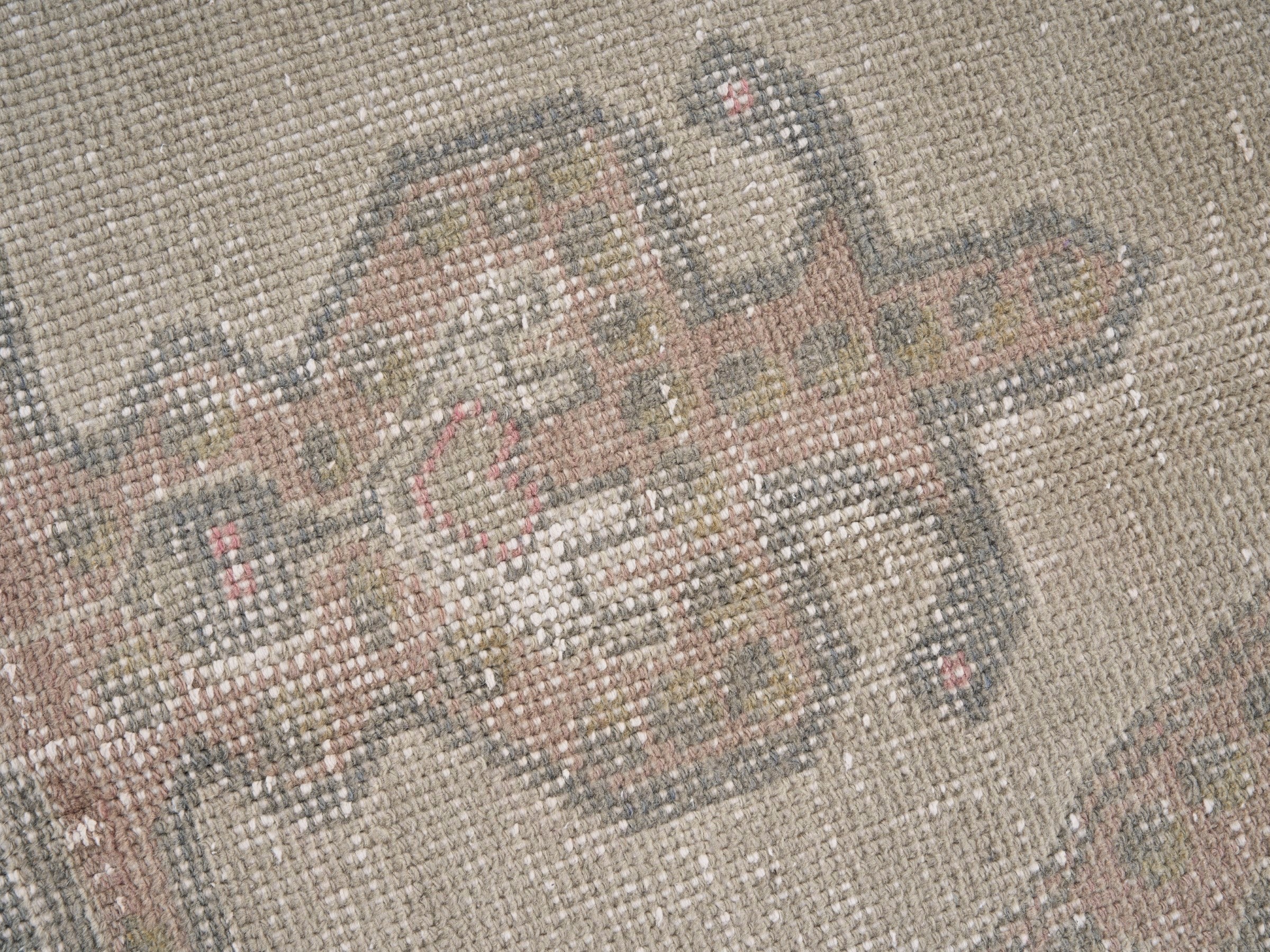 Turkish Anatolian area rug in taupe and greige, view 7 of 10