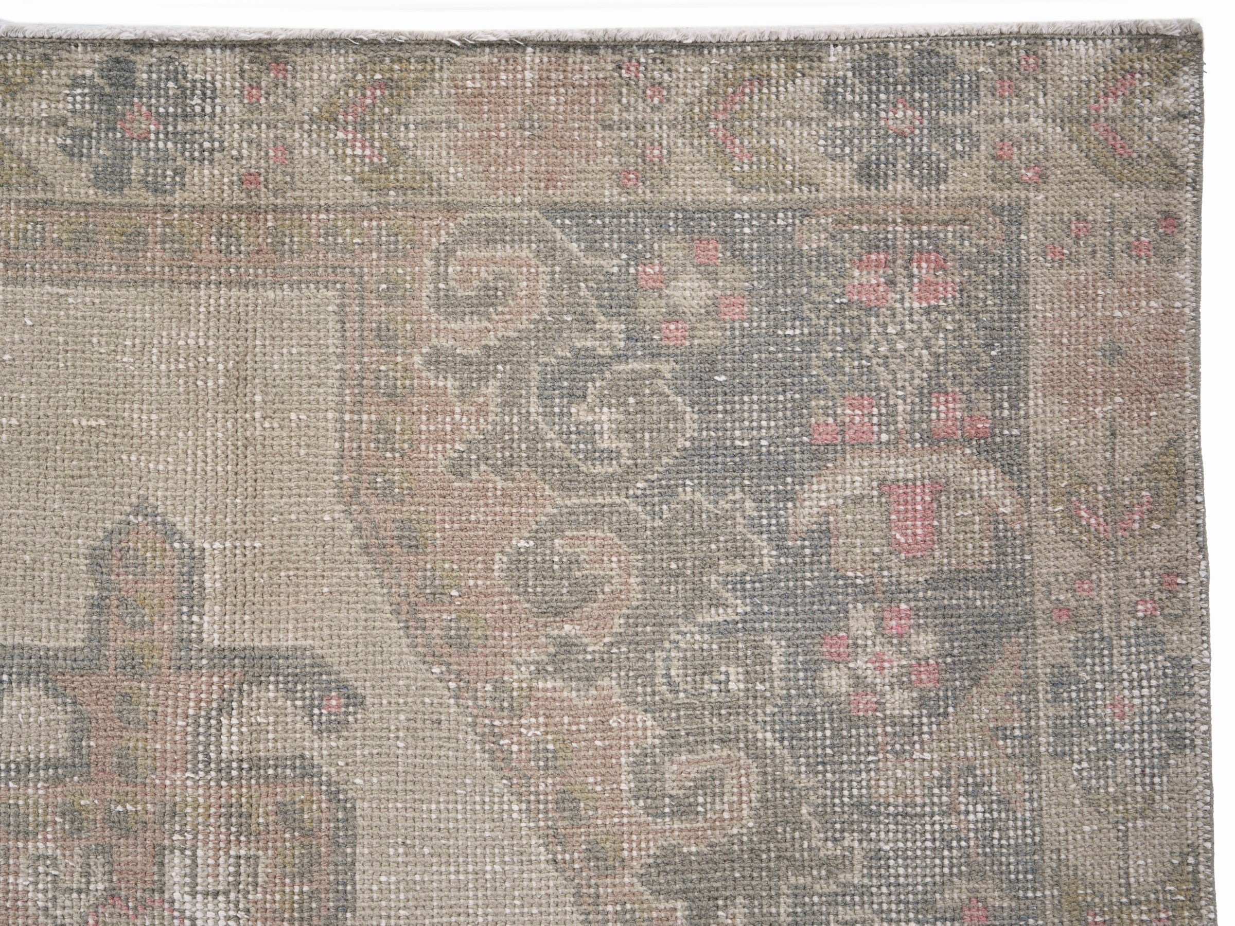 Turkish Anatolian area rug in taupe and greige, view 8 of 10