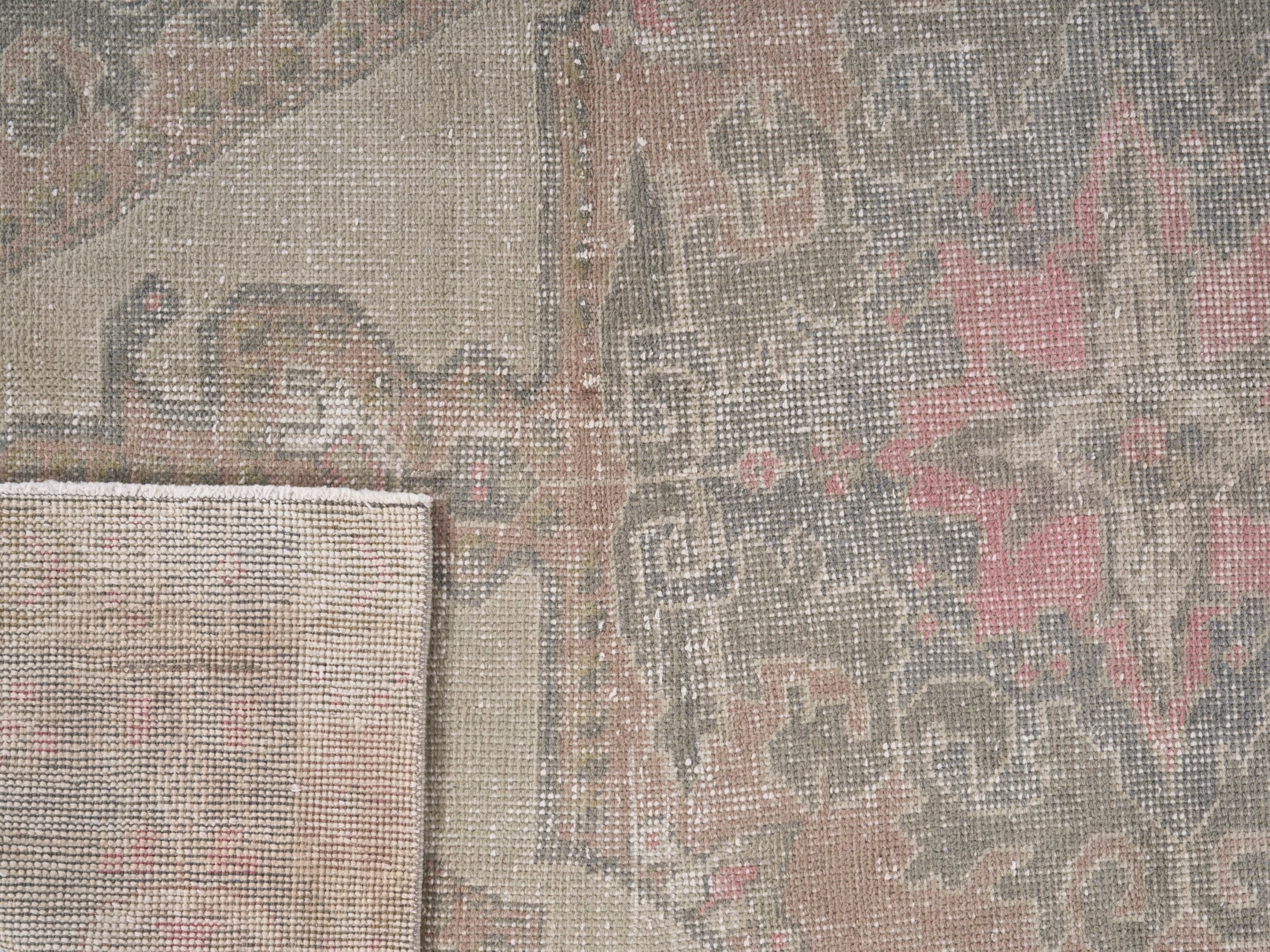 Turkish Anatolian area rug in taupe and greige, view 10 of 10