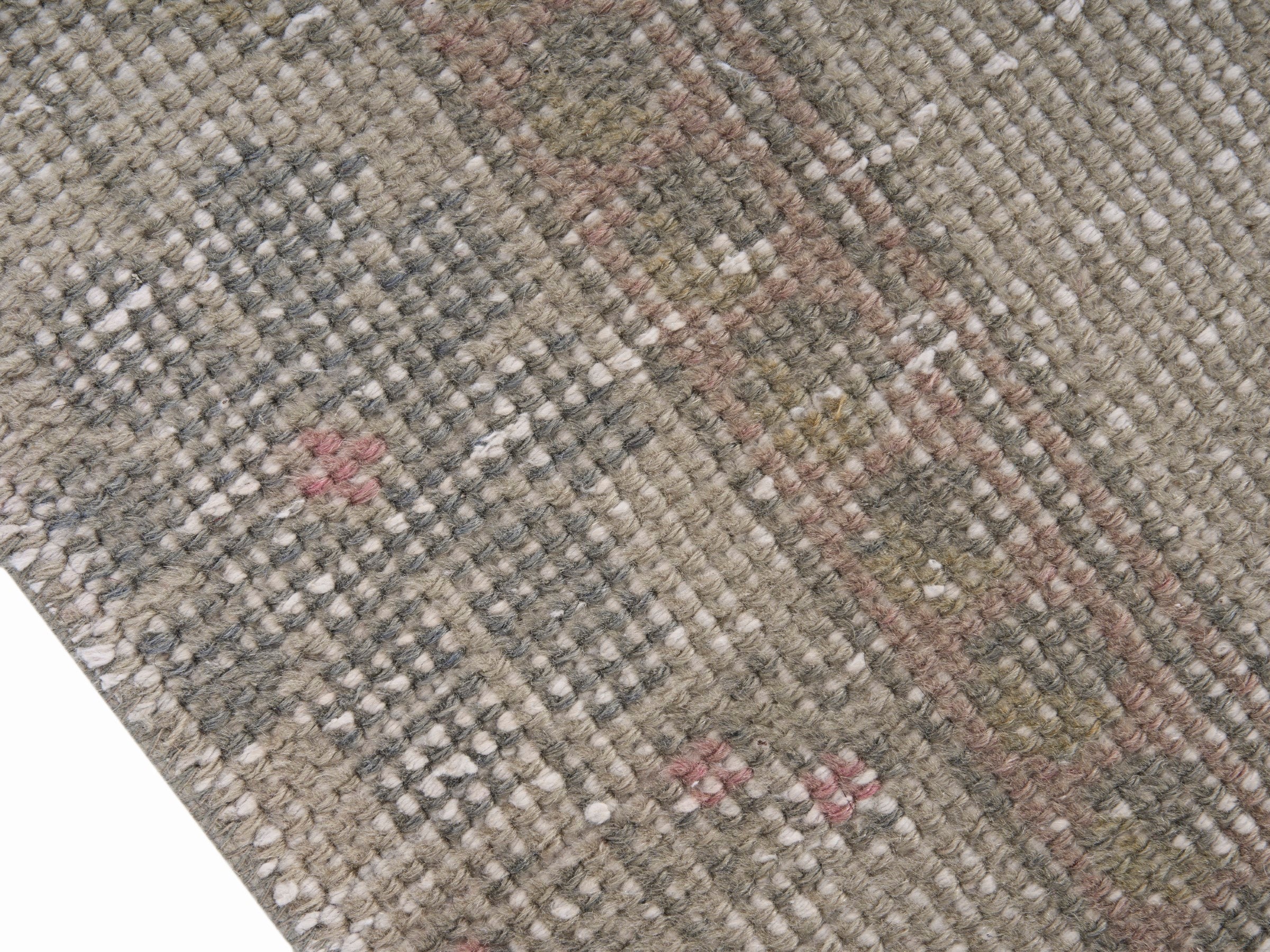 Turkish Anatolian area rug in taupe and greige, view 6 of 10