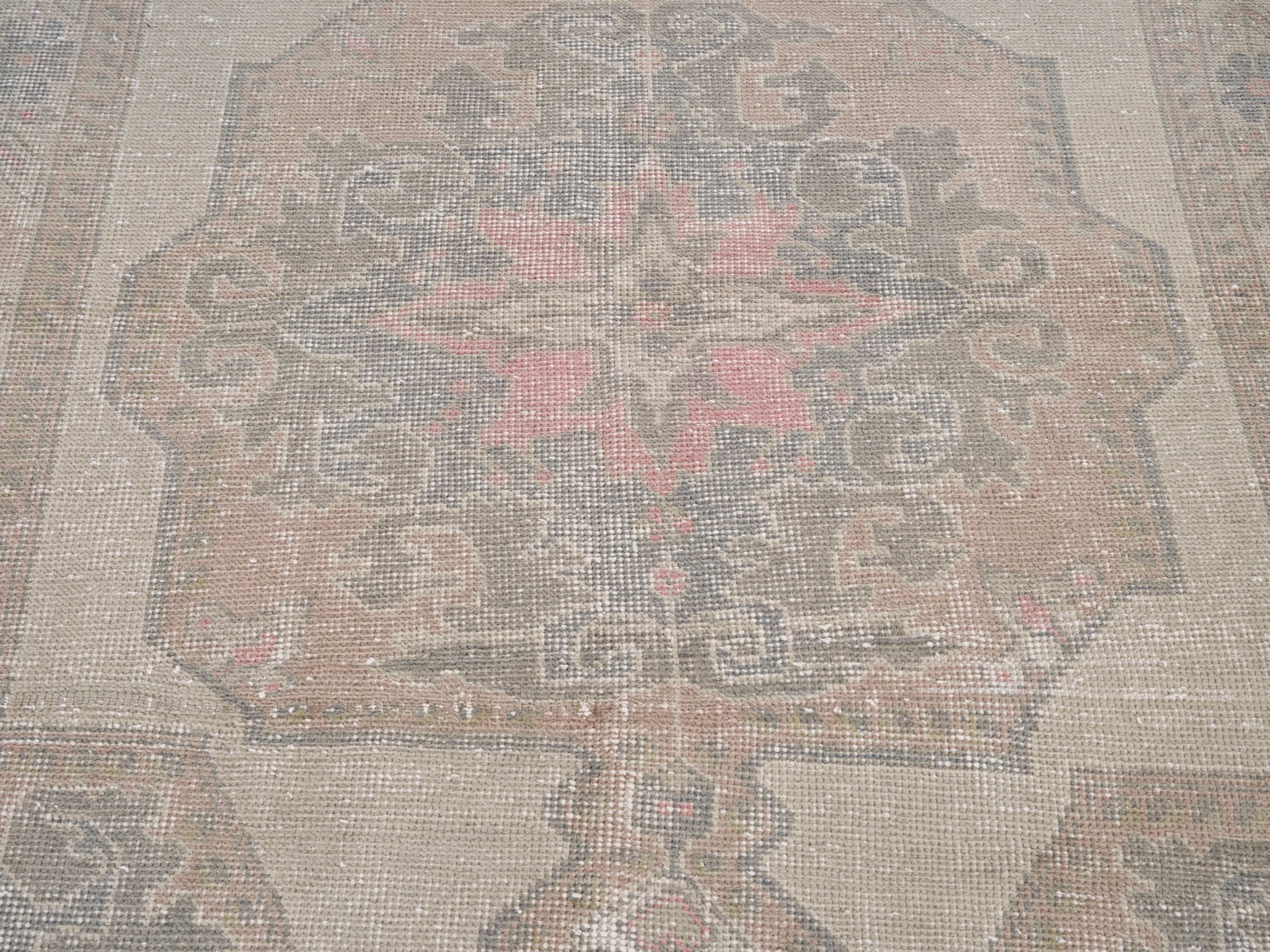 Turkish Anatolian area rug in taupe and greige, view 4 of 10
