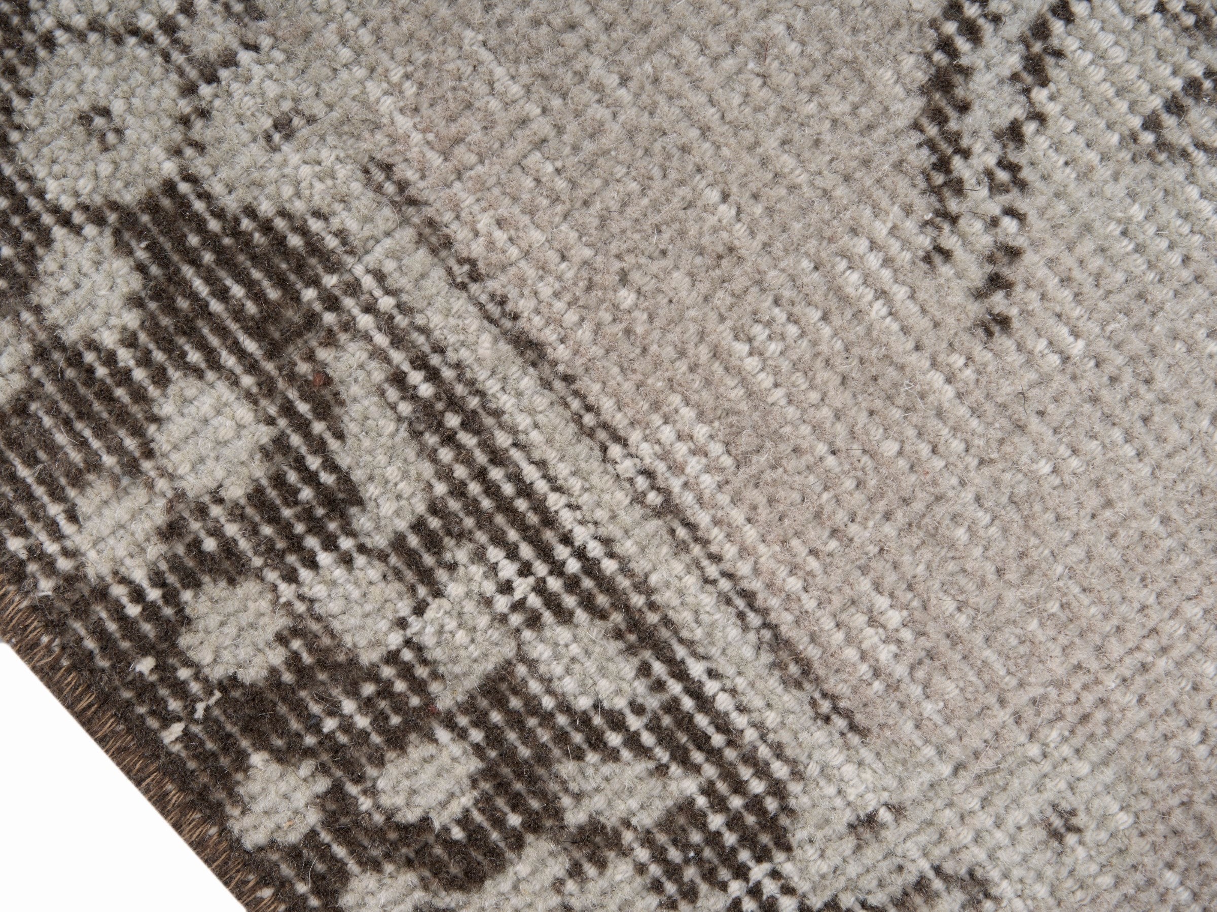 Turkish Isparta area rug in cream and taupe, view 6 of 10