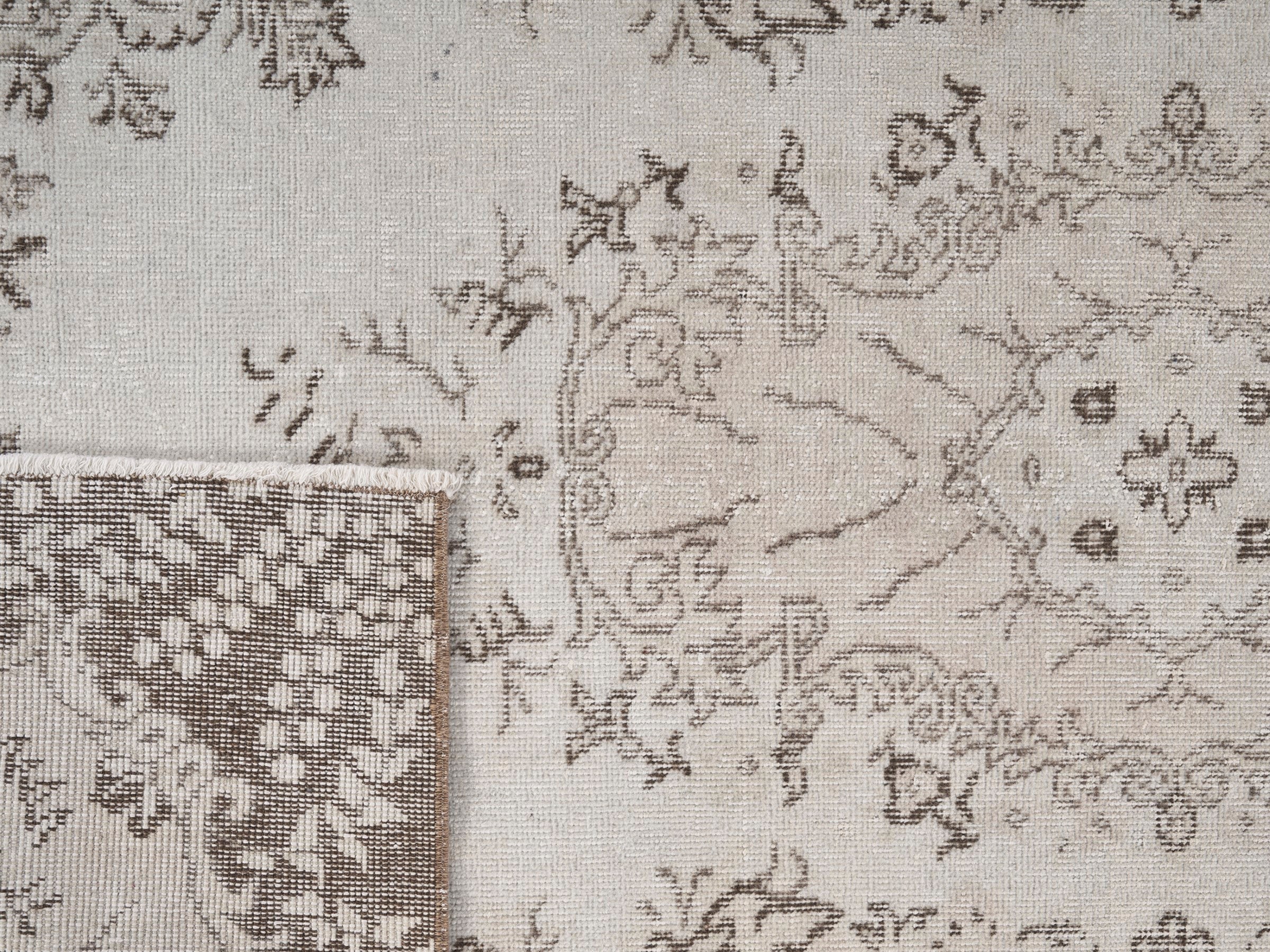 Turkish Isparta area rug in cream and taupe, view 10 of 10